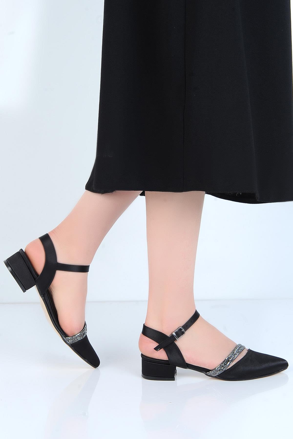 24-07 Saten 3Cm Topuklu Kadın Ayakkabı - Görsel 4
