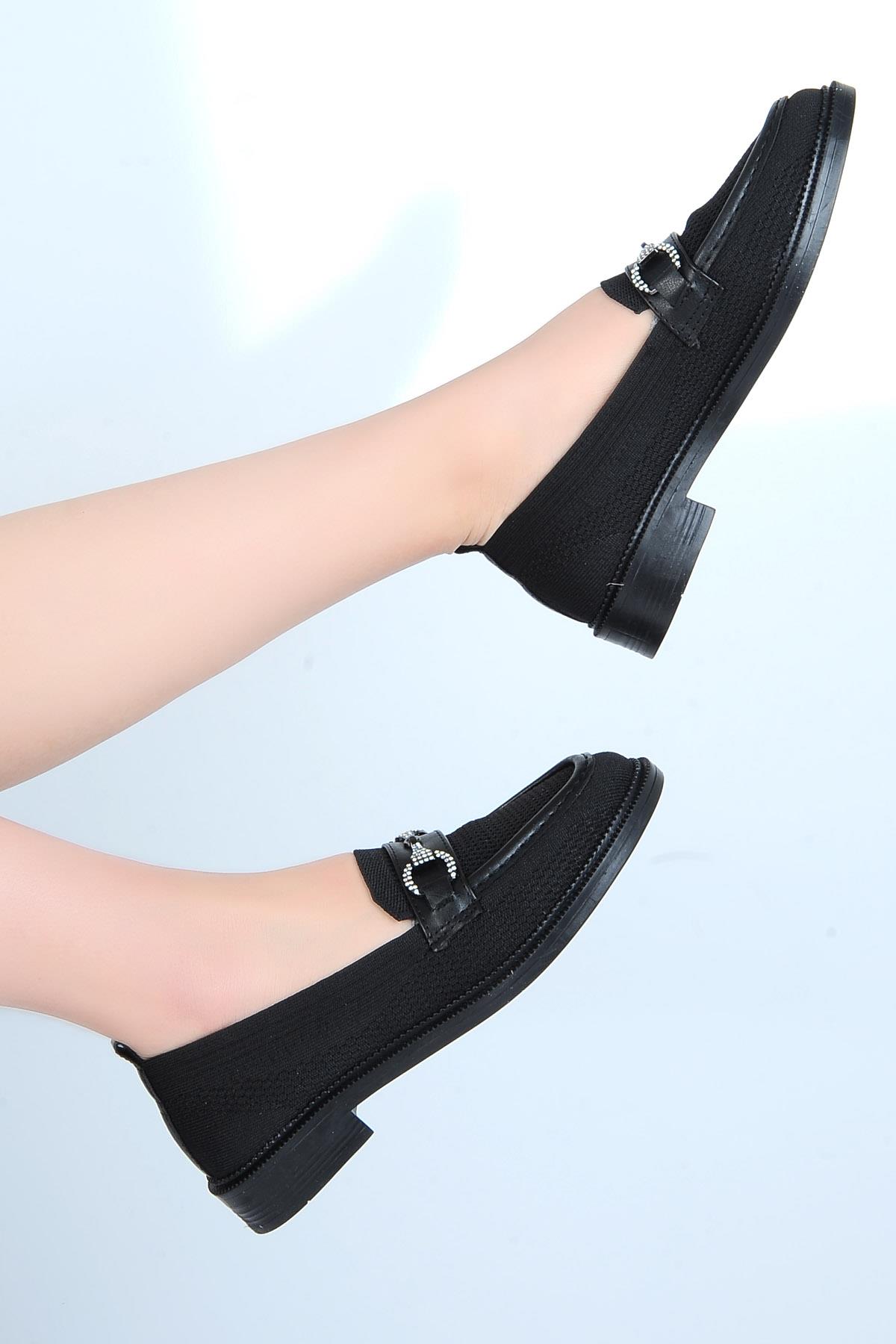 24-06 Triko Günlük Kadın Düz Babet Ayakkabı - Görsel 3