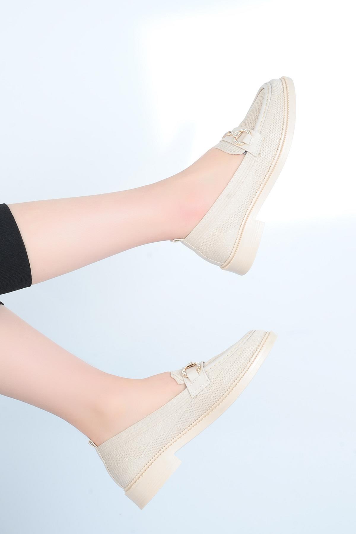 24-06 Triko Günlük Kadın Düz Babet Ayakkabı - Görsel 3