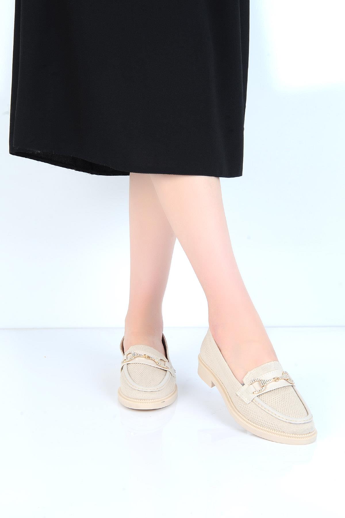 24-06 Triko Günlük Kadın Düz Babet Ayakkabı - Görsel 4