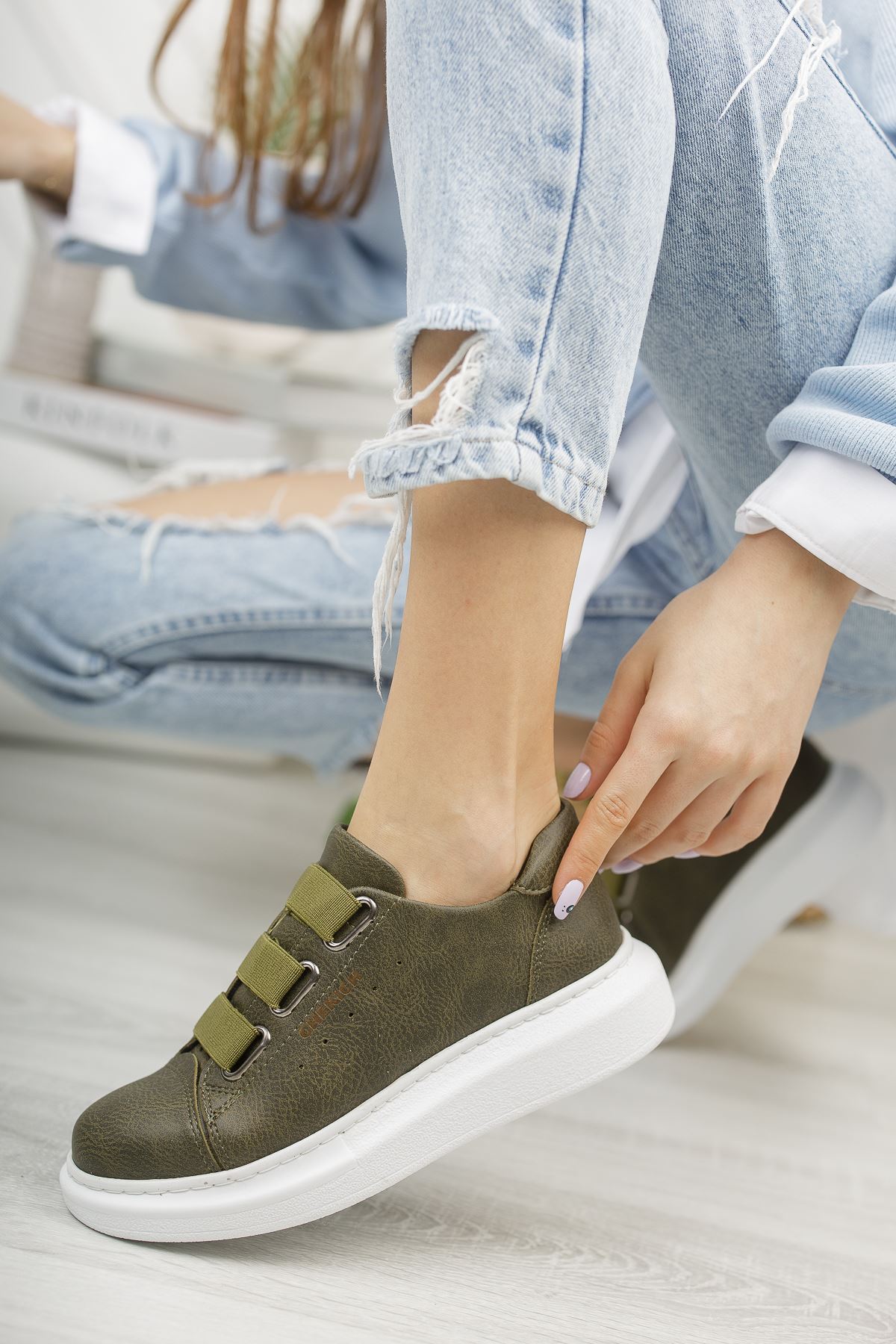 CH253 CBT Mirror Non Kadın Ayakkabı HAKI - Görsel 3