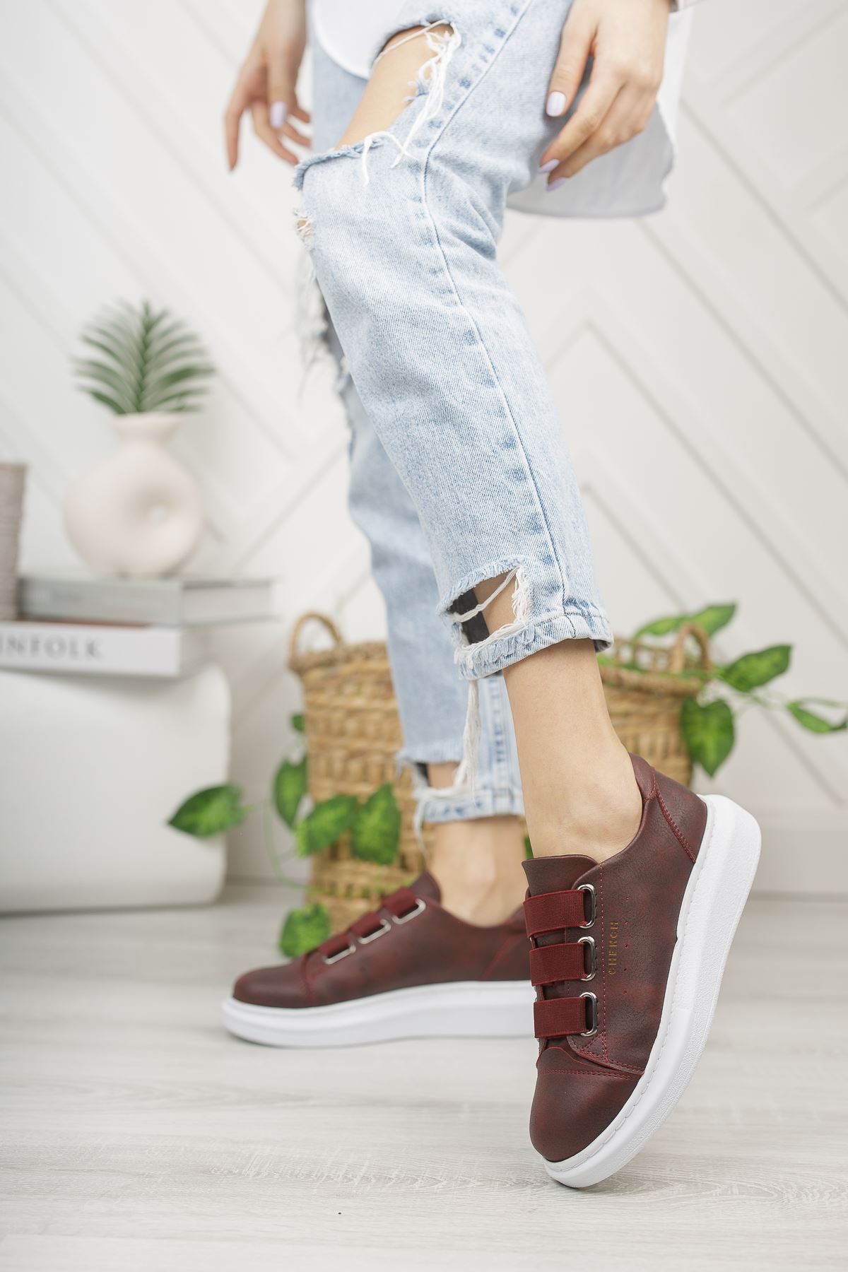 CH253 CBT Mirror Non Kadın Ayakkabı BORDO - Görsel 3