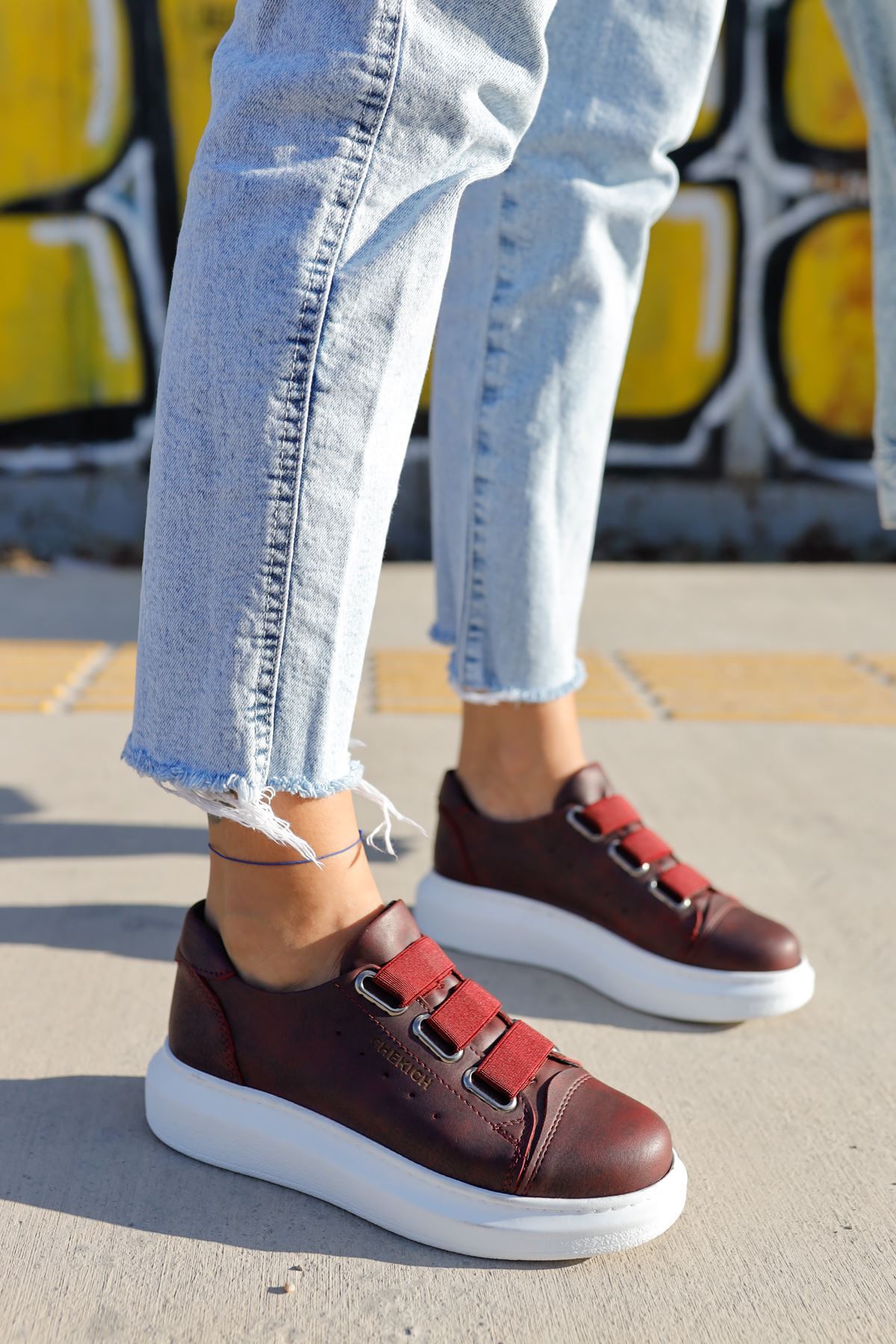 CH253 CBT Mirror Non Kadın Ayakkabı BORDO - Görsel 5