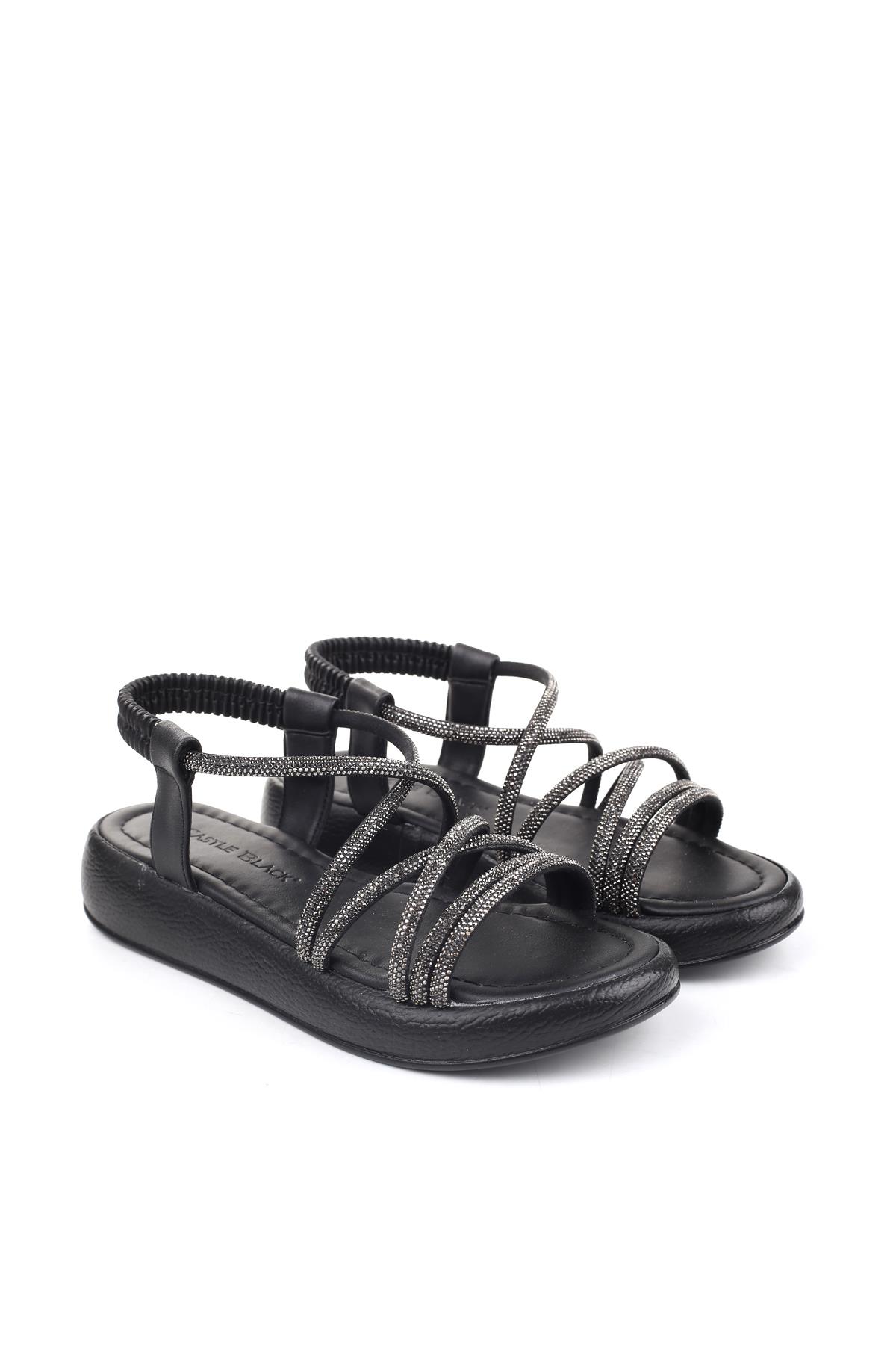 35250 Taş Detaylı Günlük Kadın Sandalet - Görsel 3