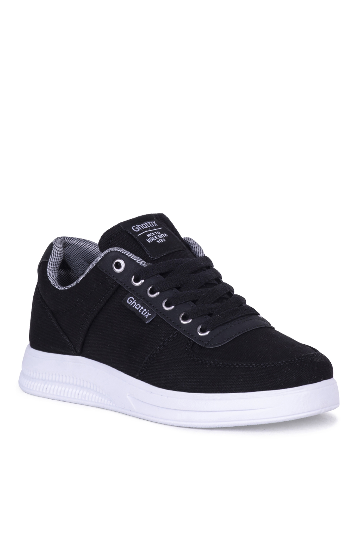 Erkek Yazlık Günlük Keten Sneaker Ayakkabı Siyah - Görsel 2