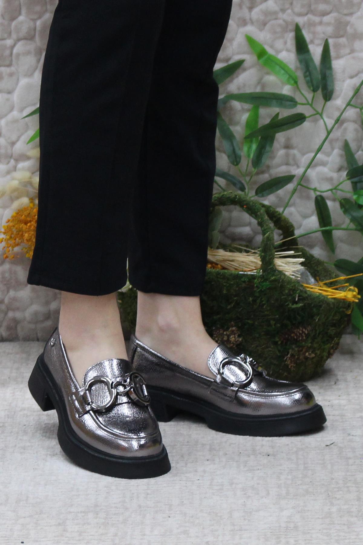 1007 Açma Toka Detaylı Rahat Loafer Kadın Ayakkabı - Görsel 3