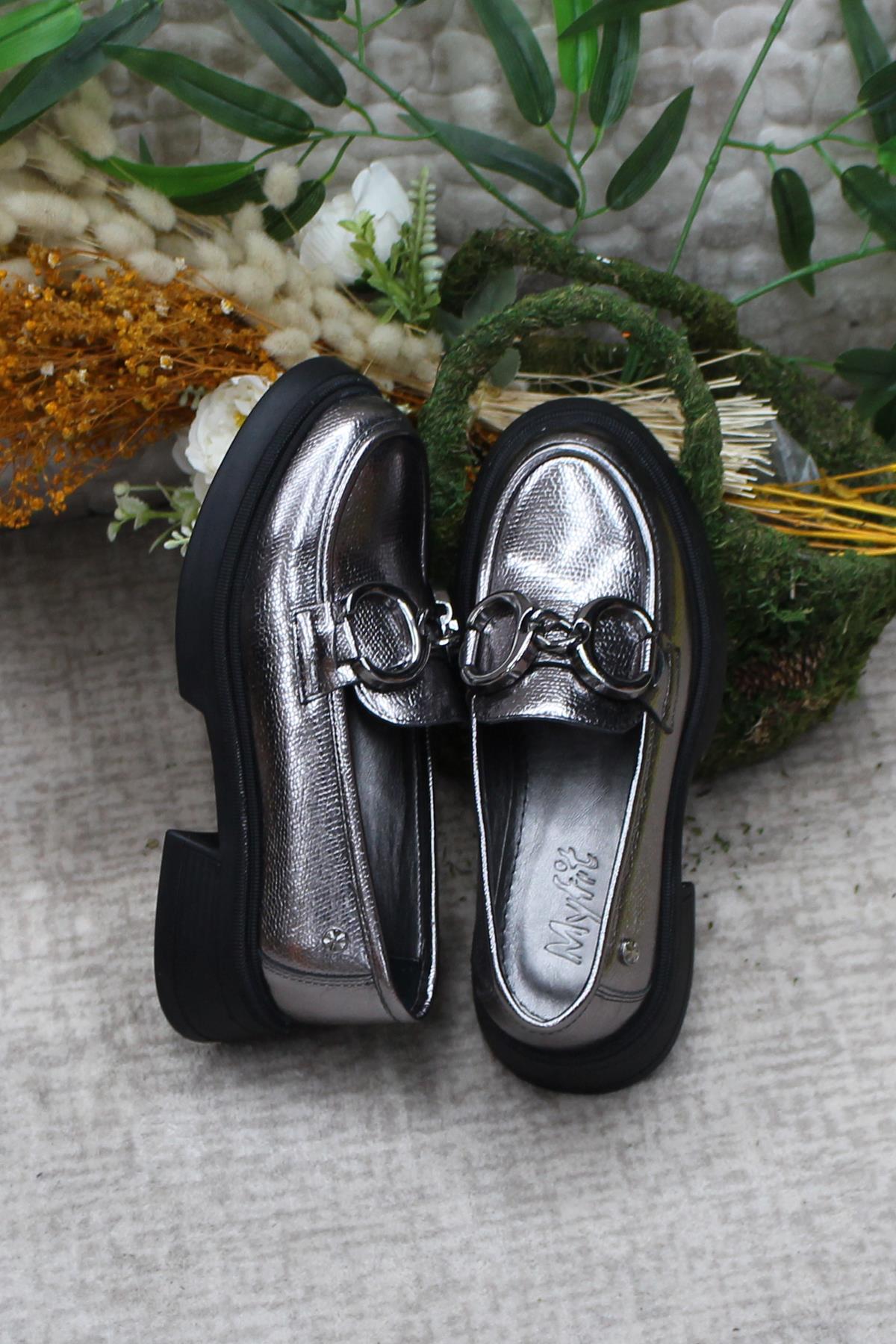 1007 Açma Toka Detaylı Rahat Loafer Kadın Ayakkabı - Görsel 6