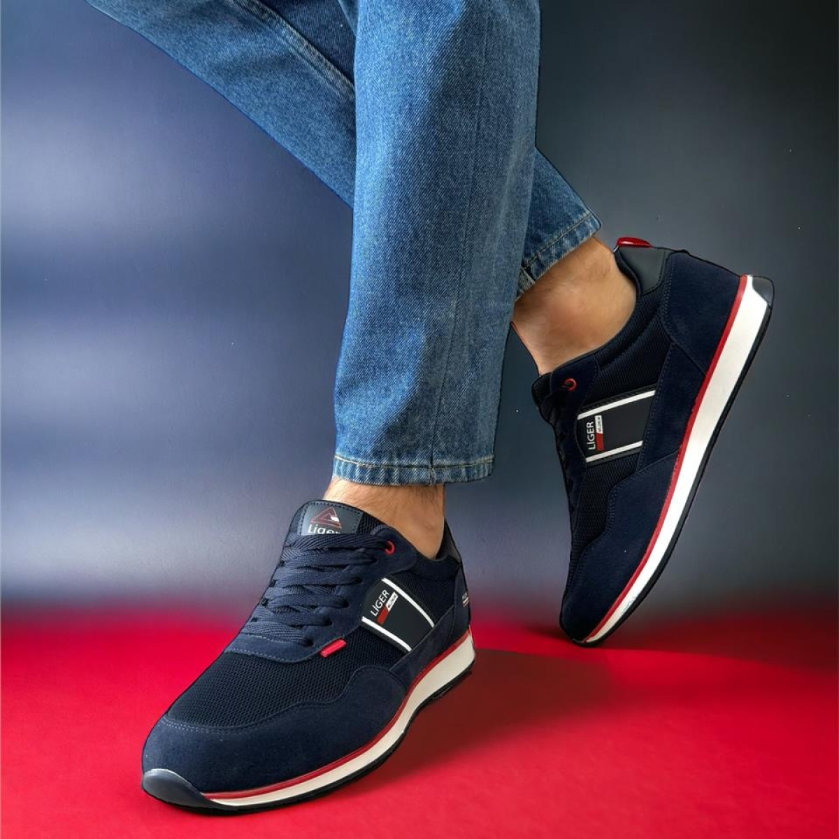 Erkek Günlük Sneaker Spor Ayakkabı LACİVERT - Görsel 10