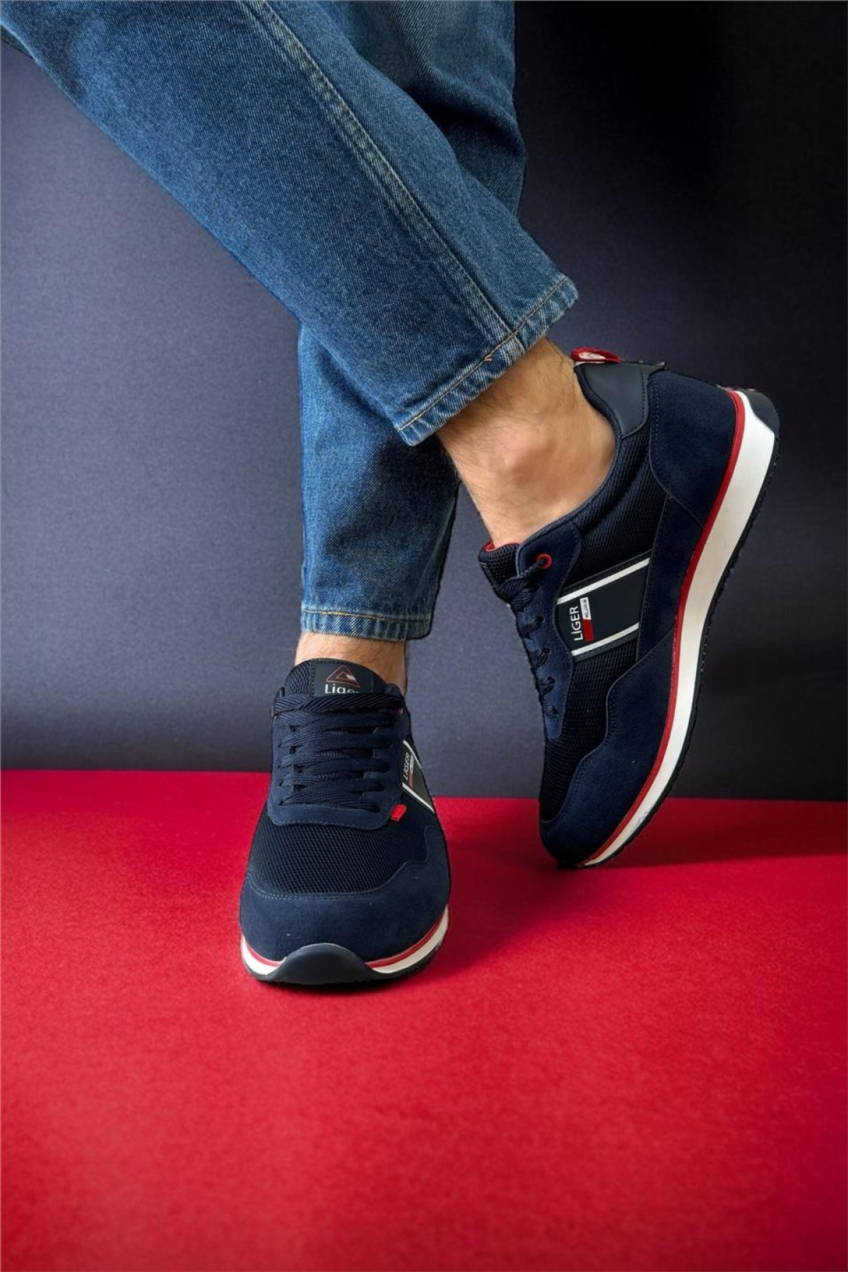 Erkek Günlük Sneaker Spor Ayakkabı LACİVERT - Görsel 4