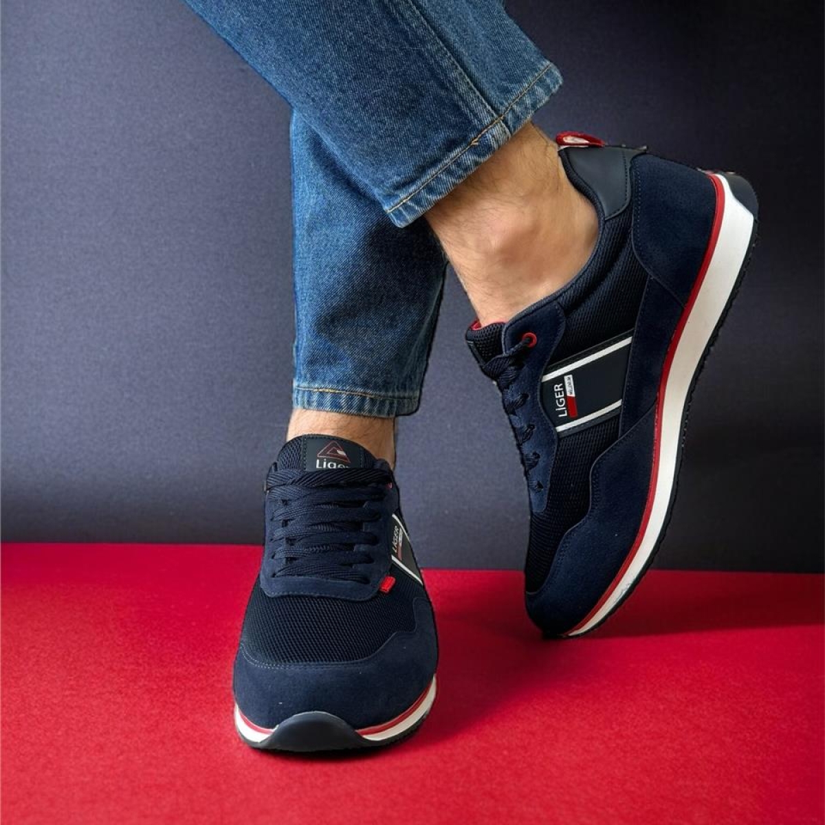 Erkek Günlük Sneaker Spor Ayakkabı LACİVERT - Görsel 11