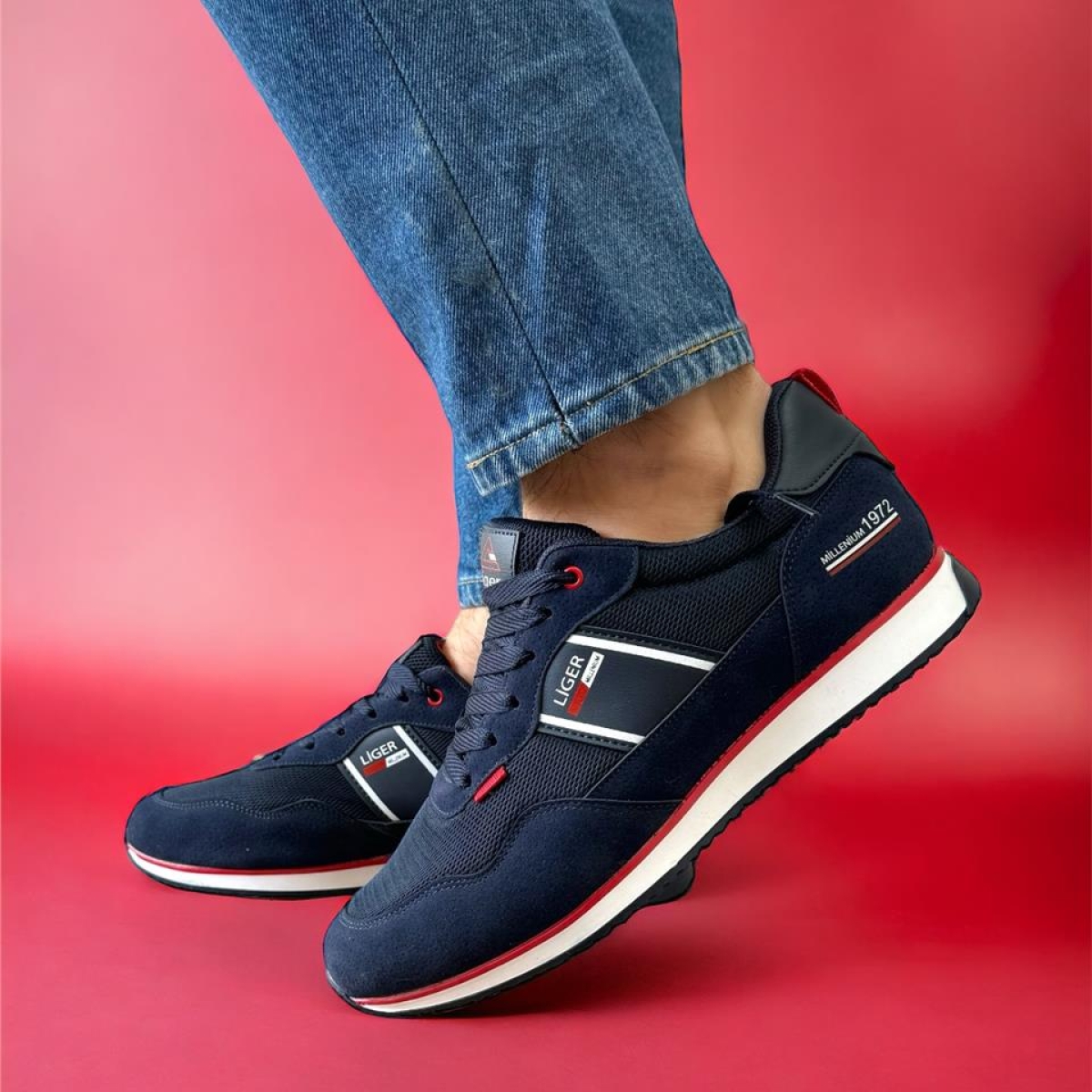 Erkek Günlük Sneaker Spor Ayakkabı LACİVERT - Görsel 3