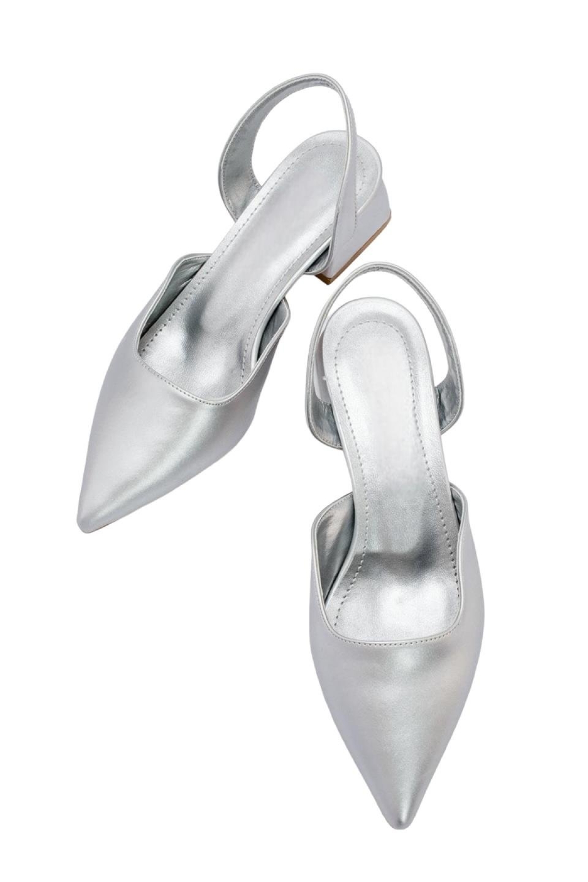 Kadın Kısa Topuklu Ayakkabı 4 cm GÜMÜŞ - Görsel 4