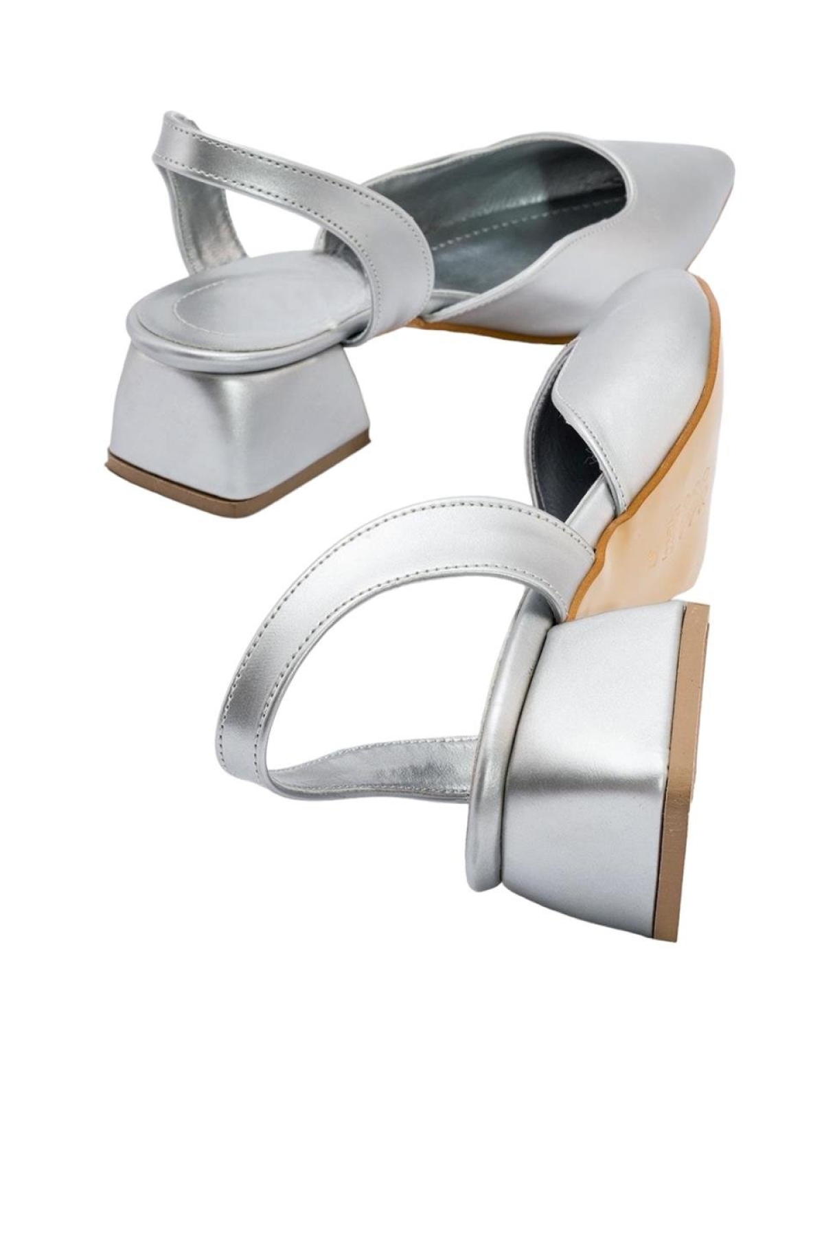 Kadın Kısa Topuklu Ayakkabı 4 cm GÜMÜŞ - Görsel 5