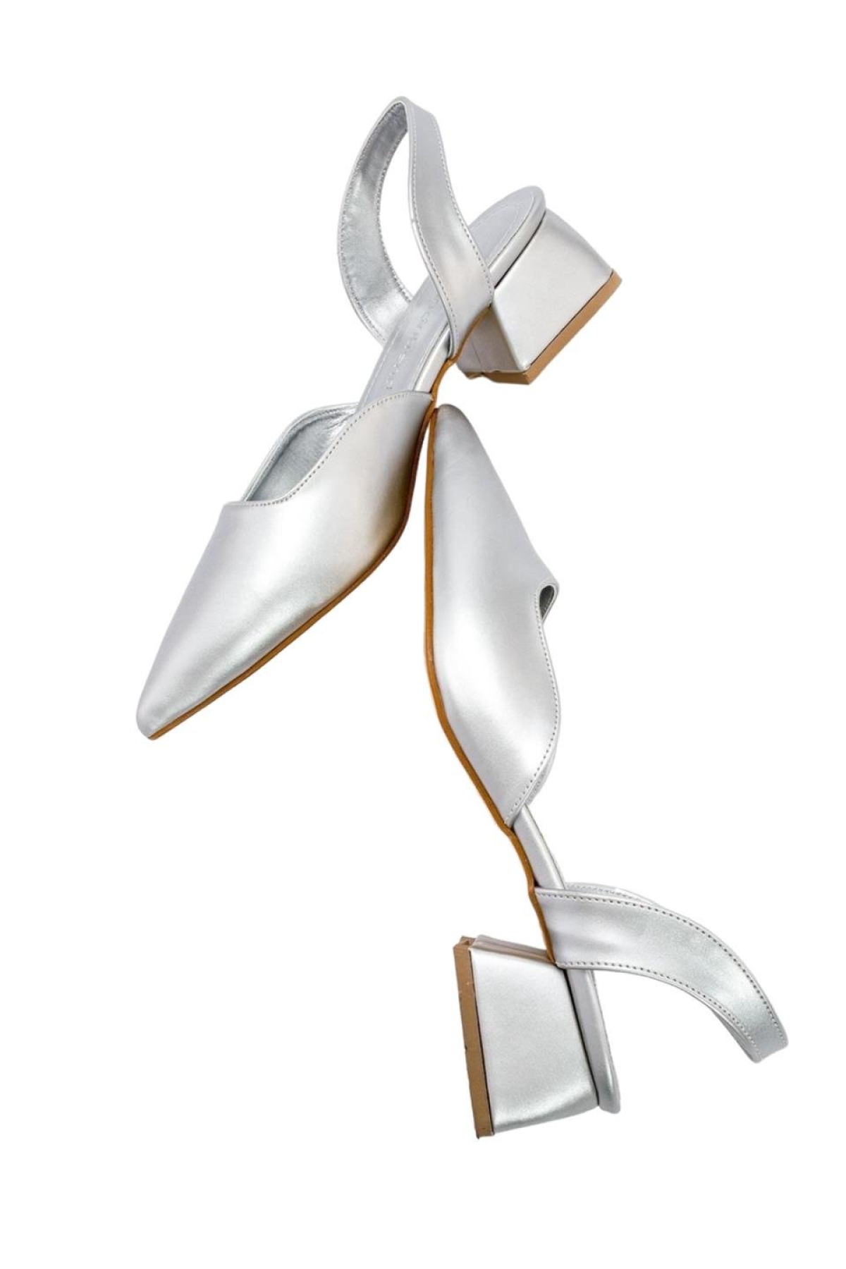 Kadın Kısa Topuklu Ayakkabı 4 cm GÜMÜŞ - Görsel 7