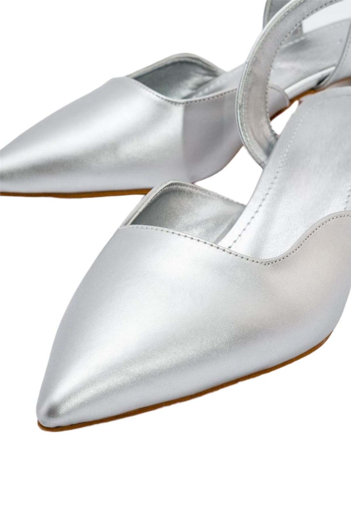 Kadın Kısa Topuklu Ayakkabı 4 cm GÜMÜŞ - Görsel 8