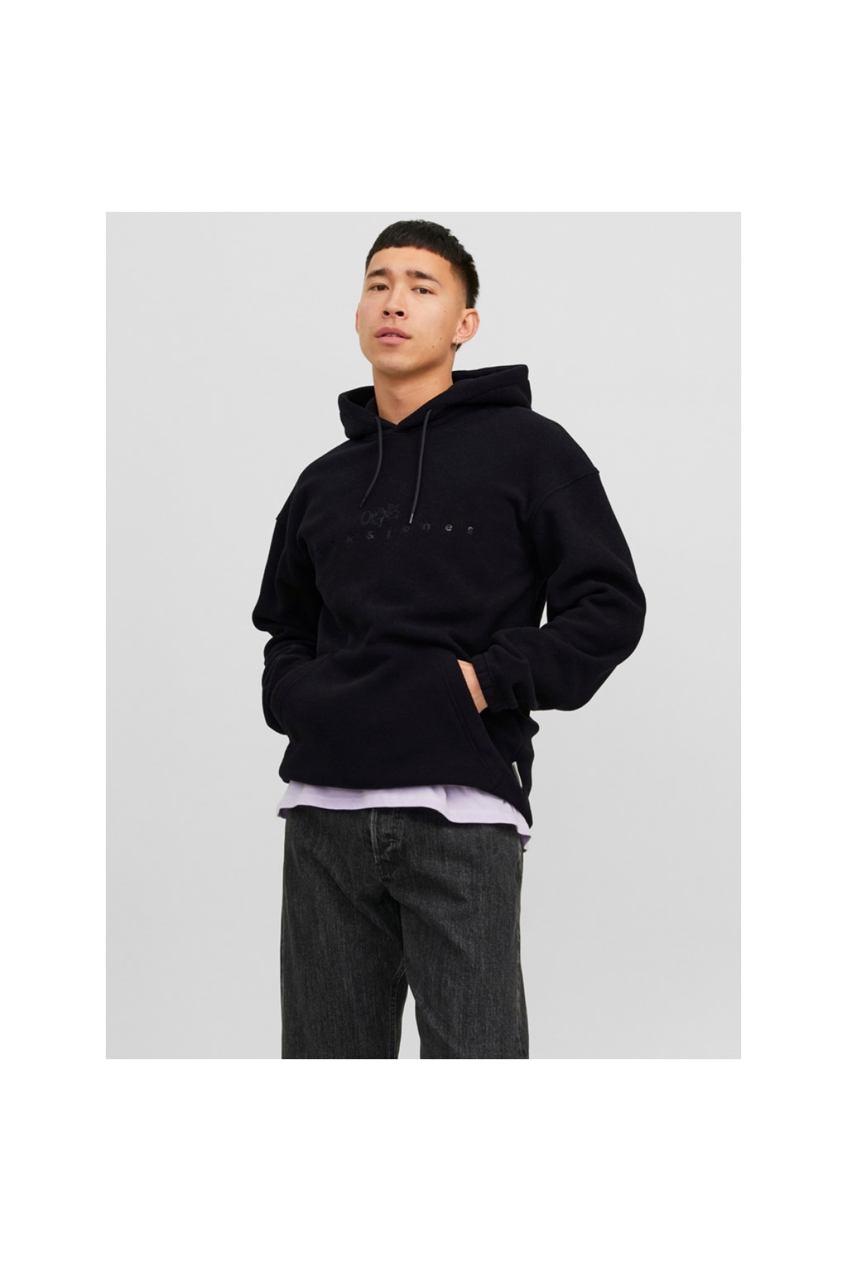 Jack&Jones Kapüşonlu Siyah Erkek Sweatshirt 12242470