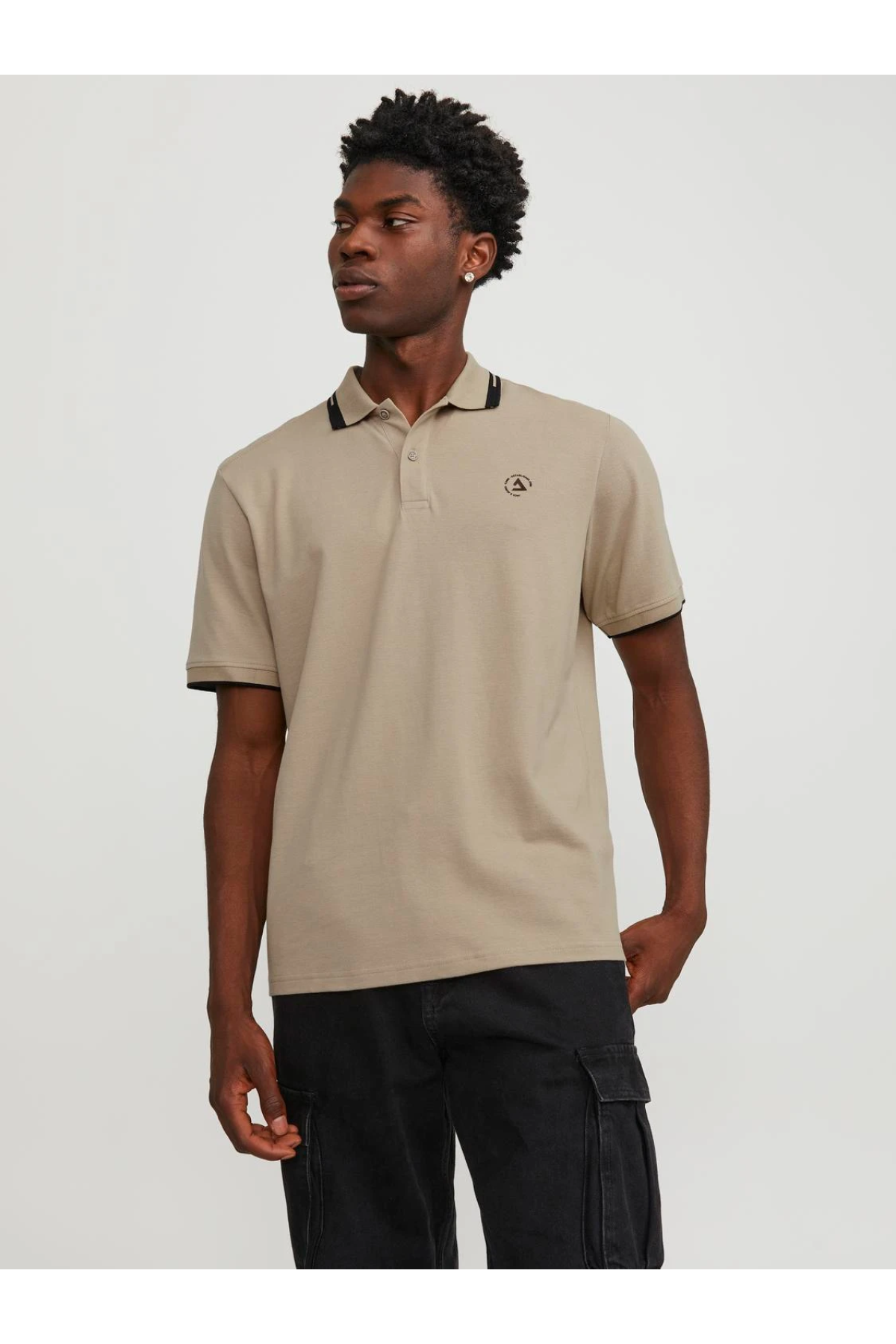 Jack&Jones Polo Yaka Bej Erkek T-Shirt 12252395