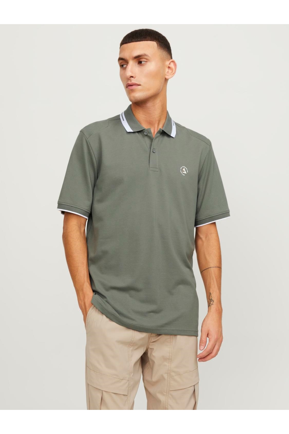 Jack&Jones Polo Yaka Yeşil Erkek T-Shirt 12252395