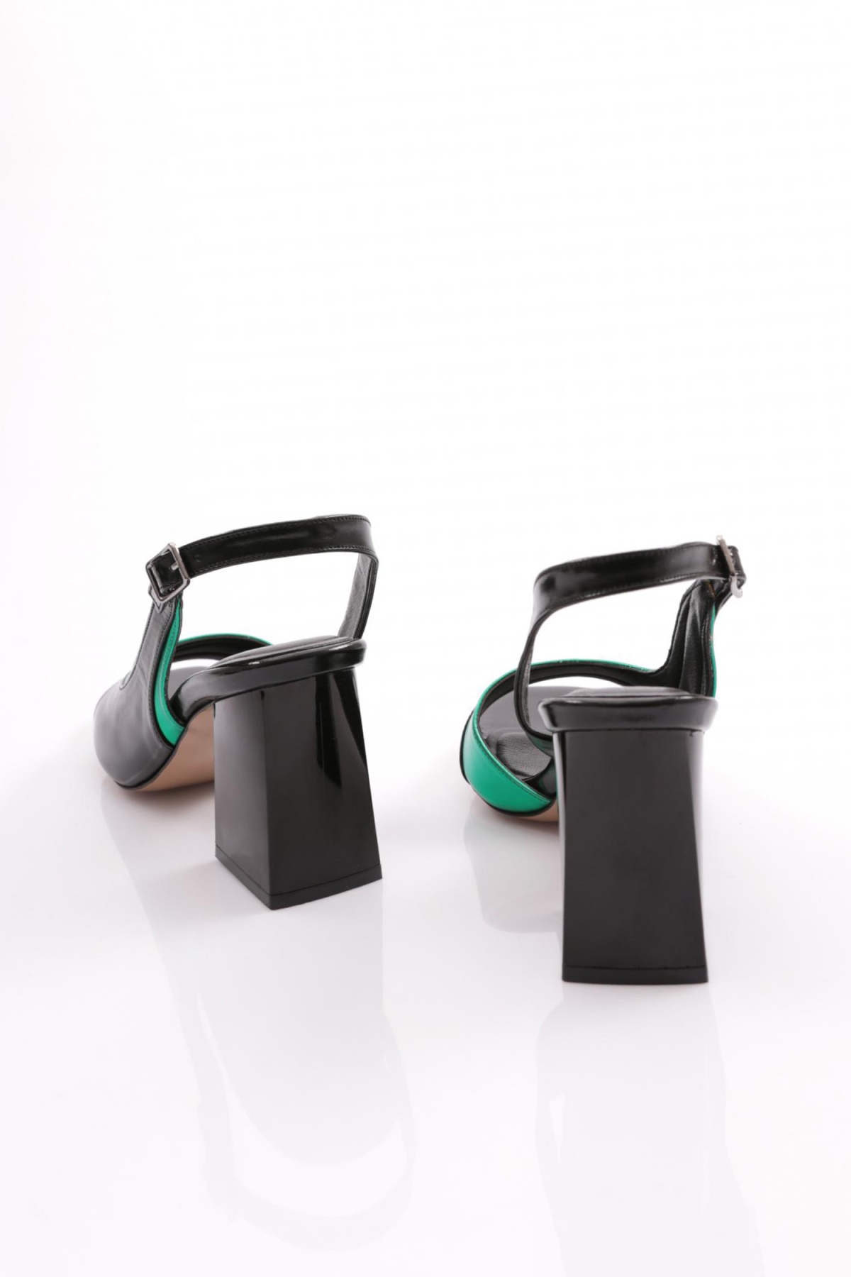 834-23Y Kadin Kalin Bantli Topuklu Sandalet - Görsel 4