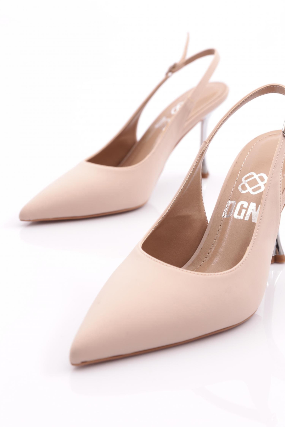 6737 Kadin Arkasi Açik Topuklu Abiye Ayakkabi - Görsel 5