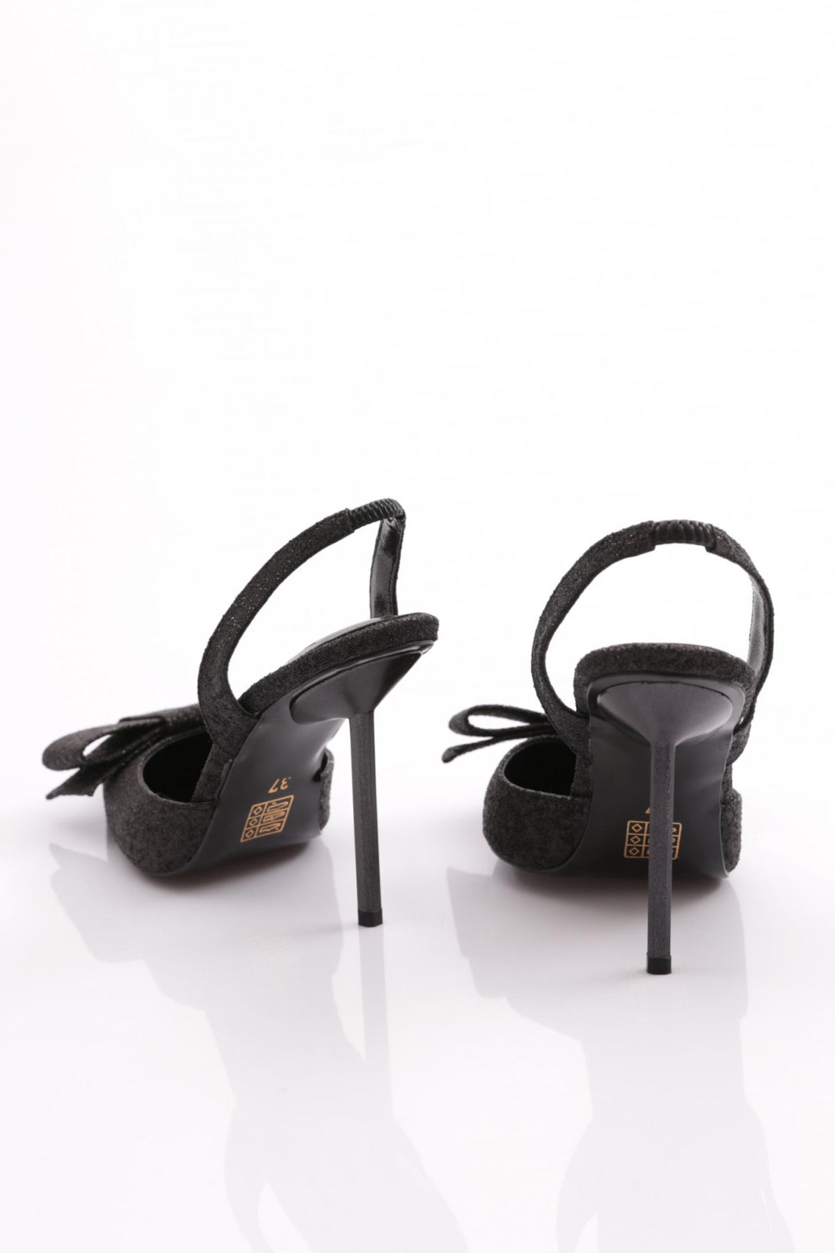 4548 Kadin Onu Kurdelali Topuklu Ayakkabi - Görsel 4