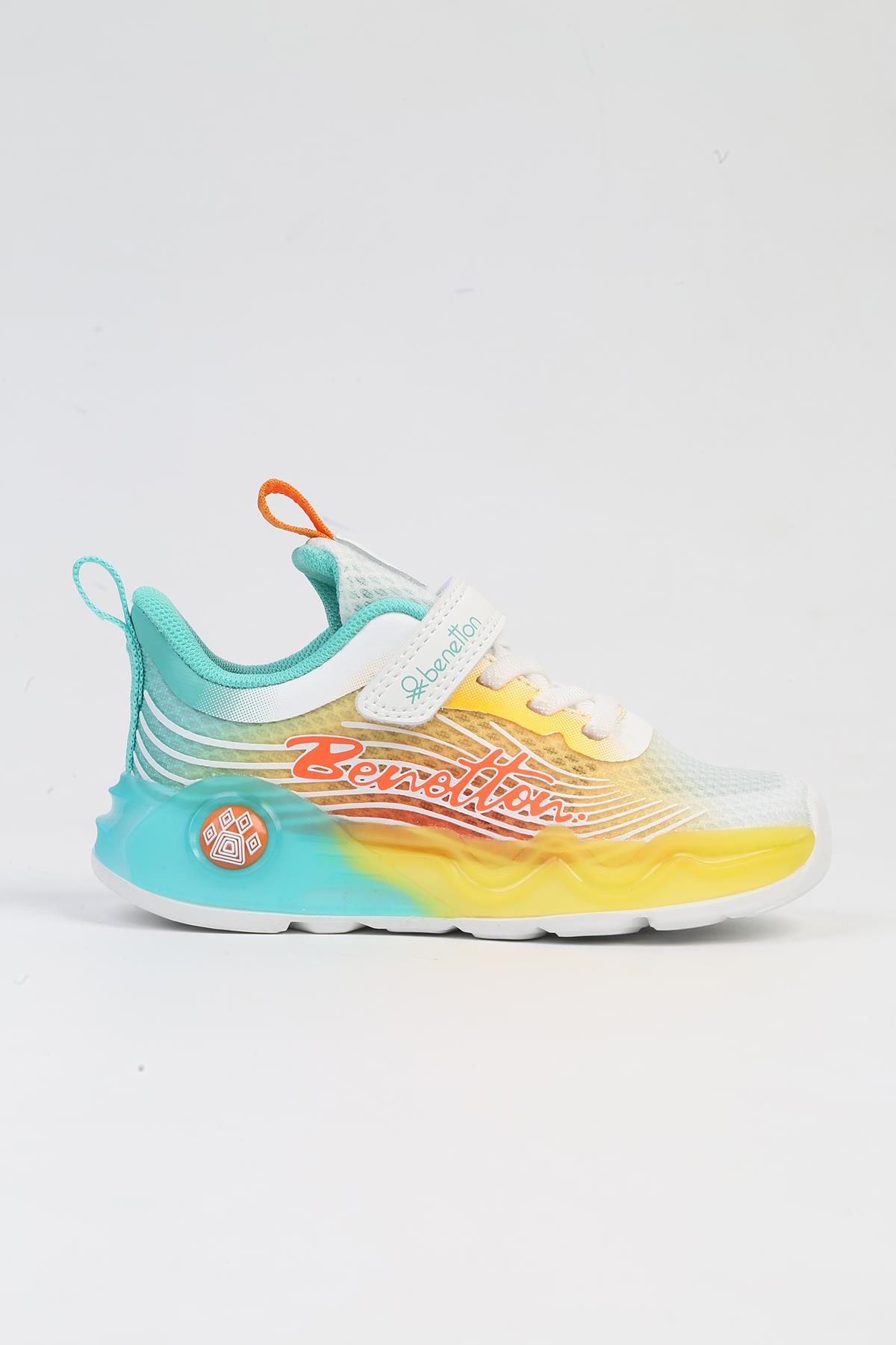 ® İTHAL Beyaz Sari Çocuk Spor Ayakkabı BNI-10277 - Görsel 2
