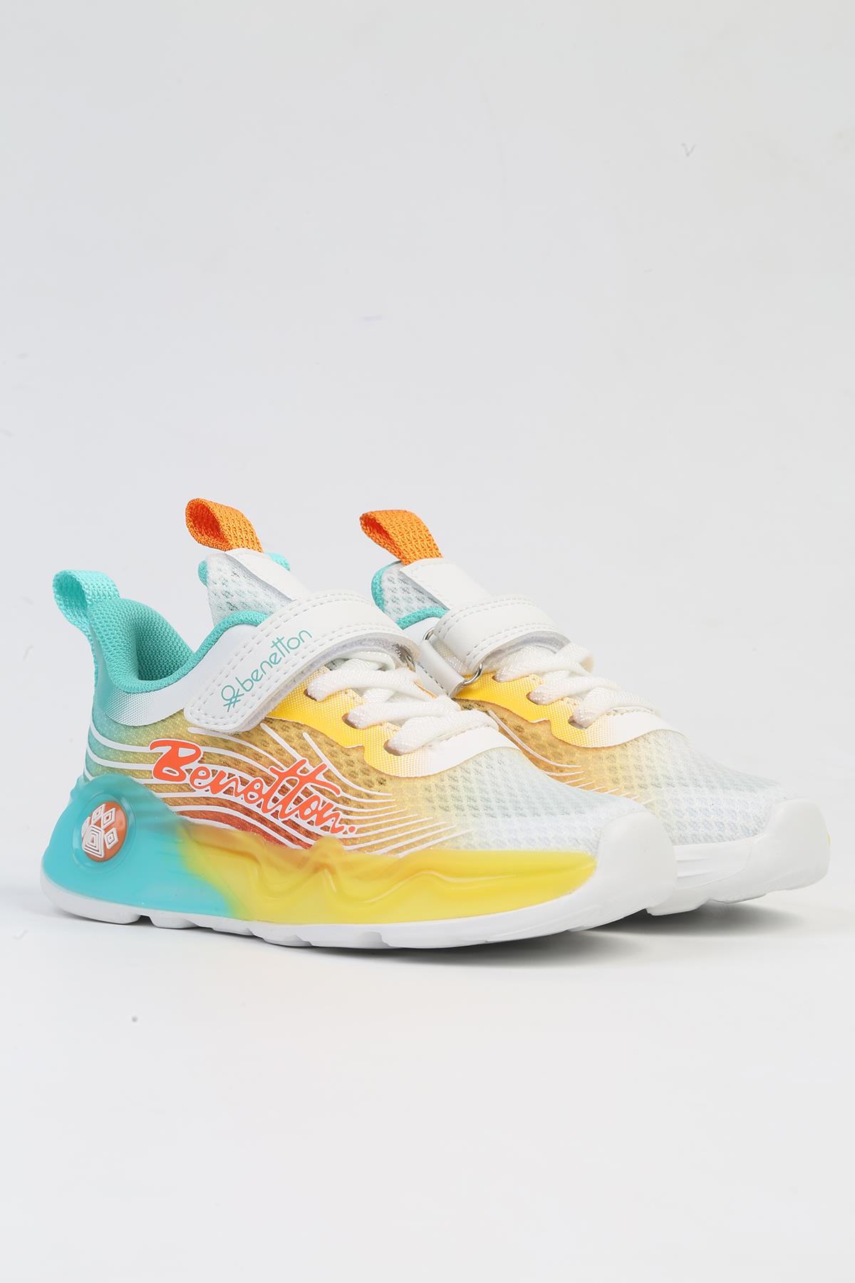 ® İTHAL Beyaz Sari Çocuk Spor Ayakkabı BNI-10277 - Görsel 3