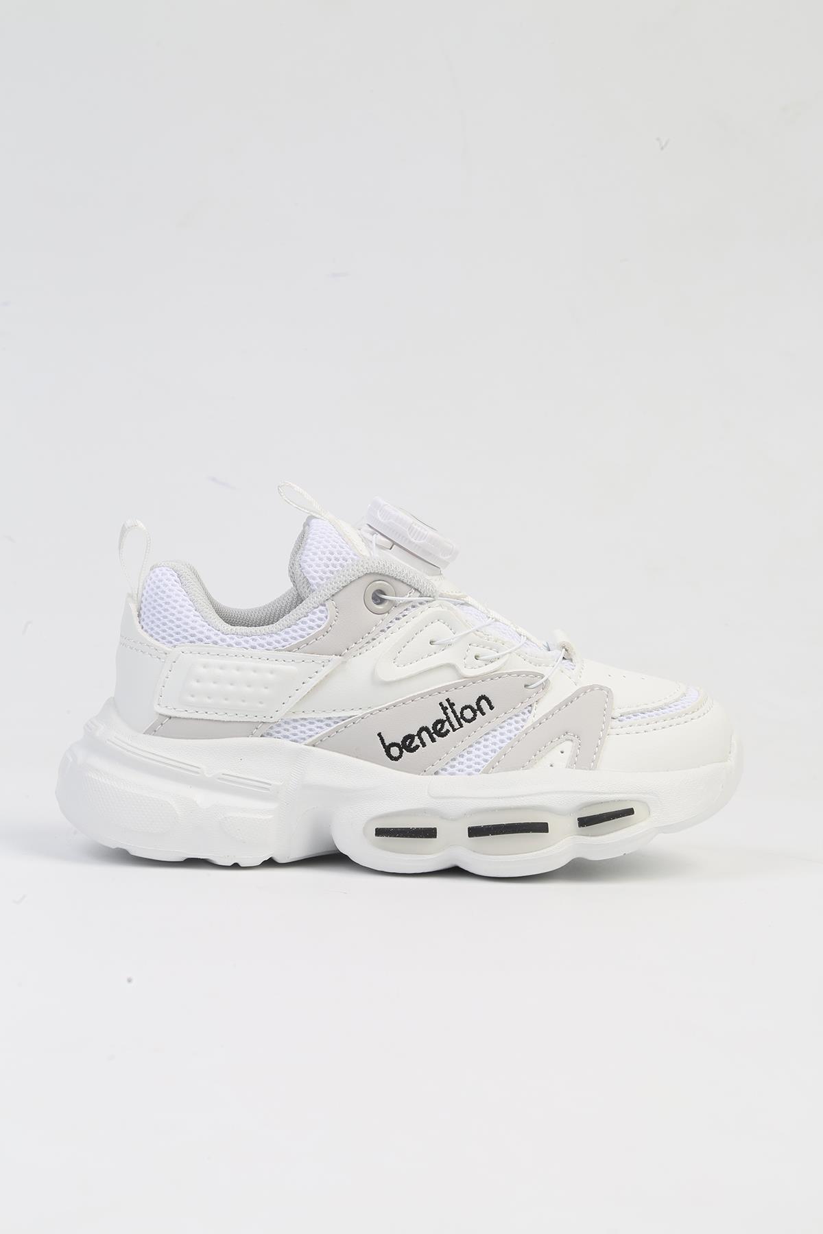 ® İTHAL Beyaz Çocuk Bağcık Mekanizmalı Spor Ayakkabı BNI-10255 - Görsel 2