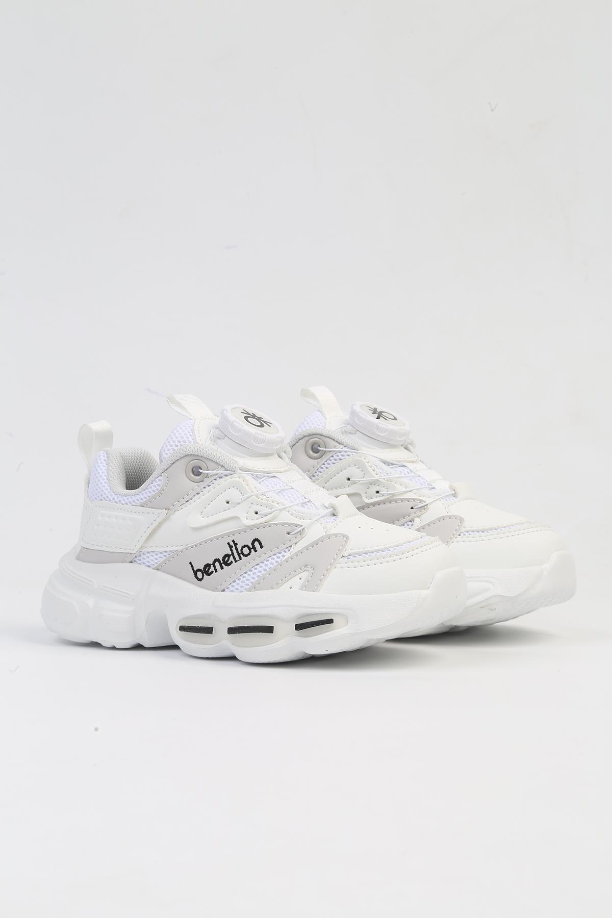® İTHAL Beyaz Çocuk Bağcık Mekanizmalı Spor Ayakkabı BNI-10255 - Görsel 3
