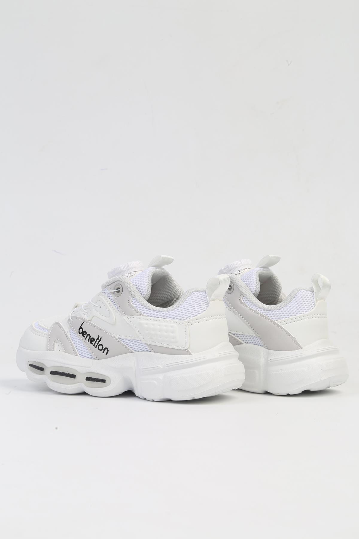 ® İTHAL Beyaz Çocuk Bağcık Mekanizmalı Spor Ayakkabı BNI-10255 - Görsel 4
