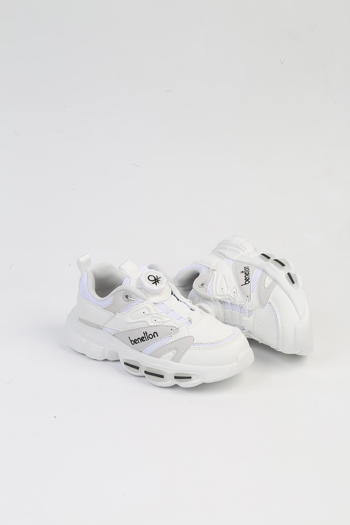 ® İTHAL Beyaz Çocuk Bağcık Mekanizmalı Spor Ayakkabı BNI-10253 - Görsel 6