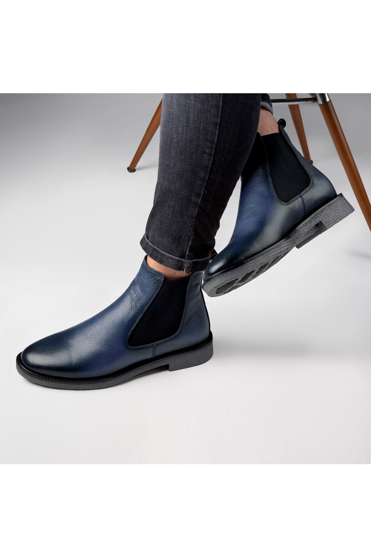 Edinburg Hakiki Deri Kaydırmaz Taban Chelsea Günlük Bot - Görsel 4