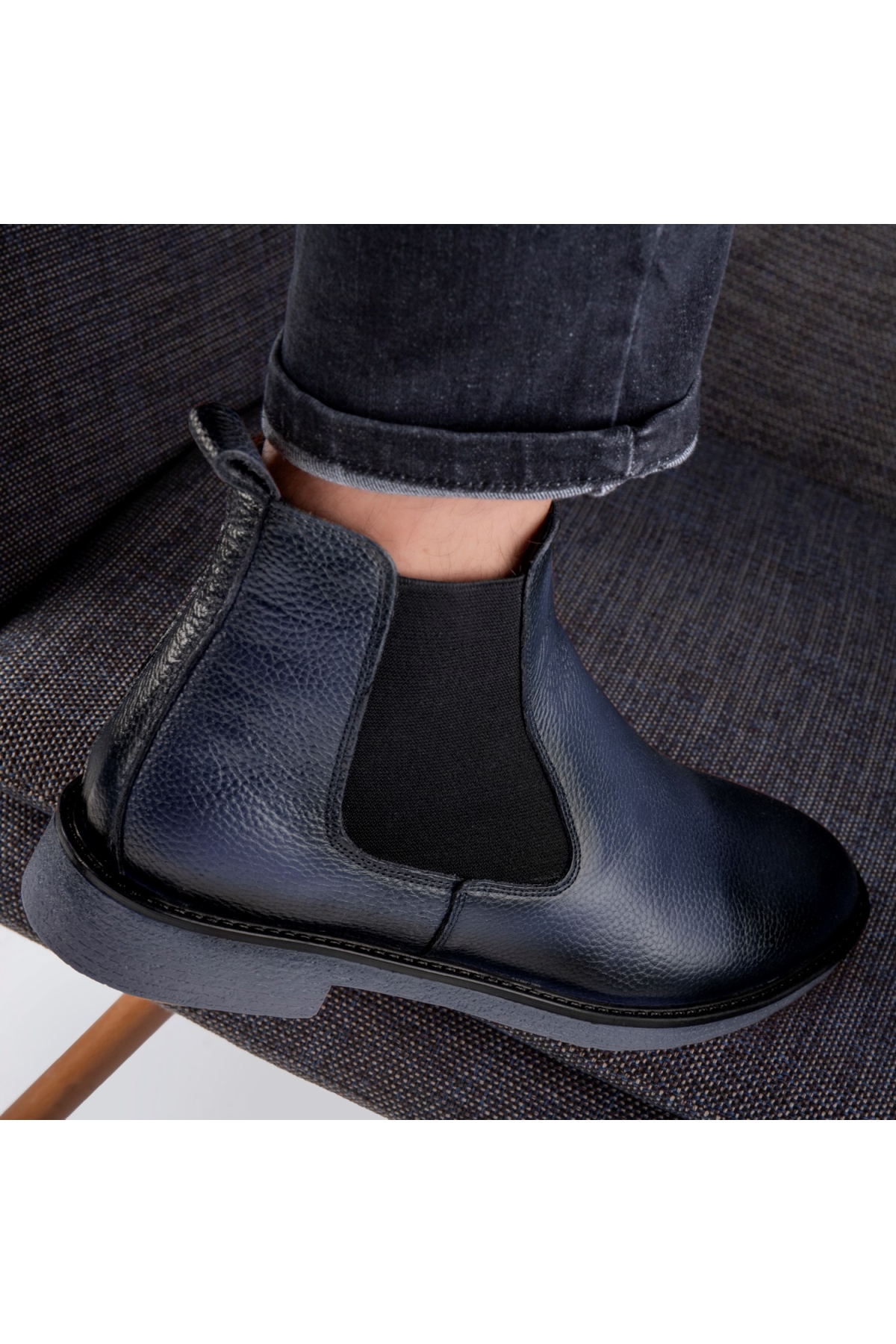 Edinburg Hakiki Deri Kaydırmaz Taban Chelsea Günlük Bot - Görsel 5