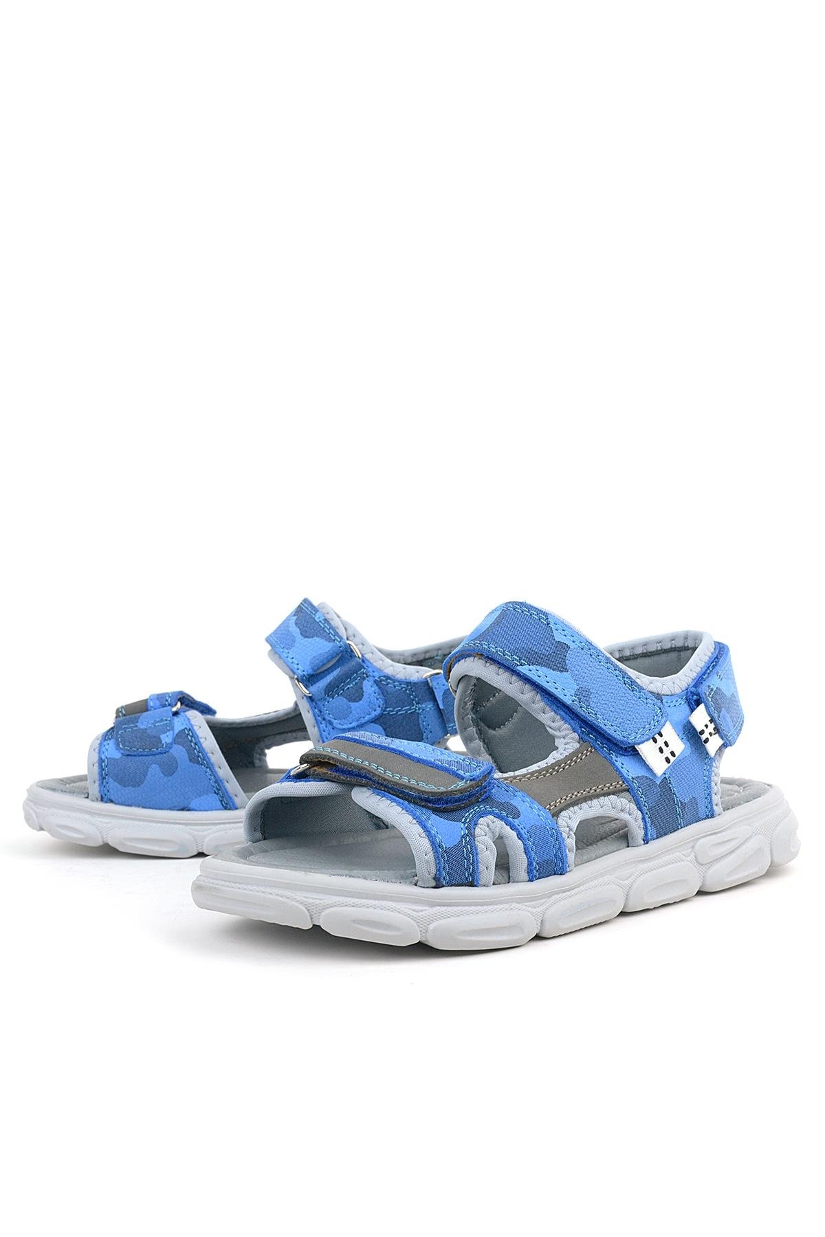 Wisps Hakiki Deri Saks Mavi Çocuk Sandalet Ayakkabı - Görsel 6