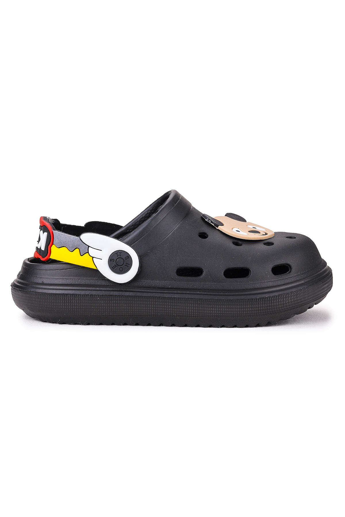 Printed Eva Plaj Havuz Okul Kreş Erkek Çocuk Terlik Siyah - Görsel 4