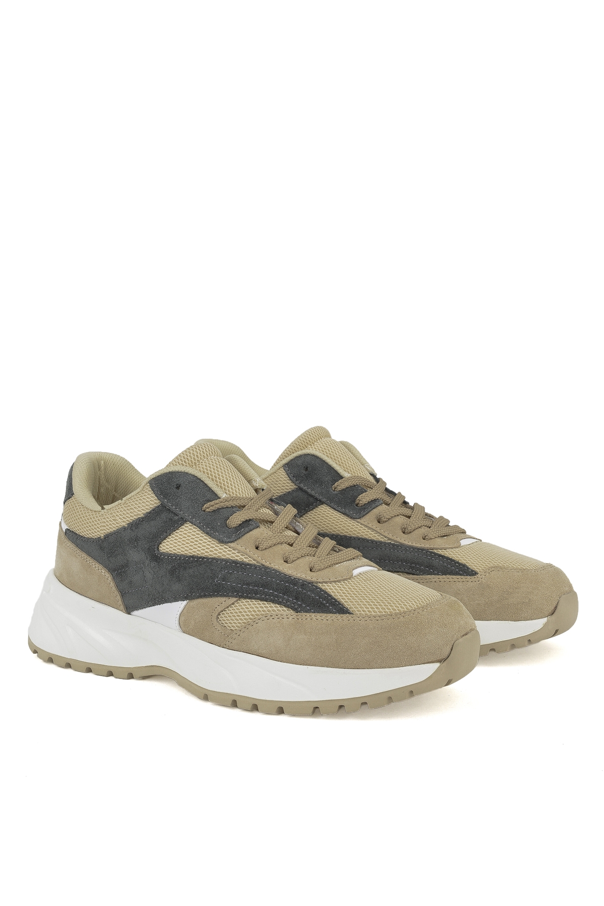 Erkek Hakiki Deri Sneaker 14150Z0009 Bej - Görsel 3