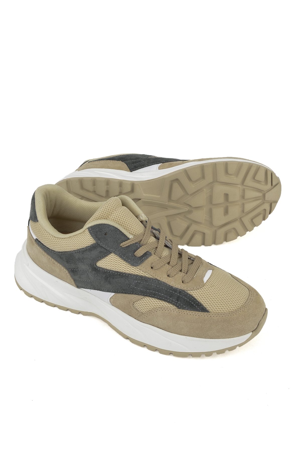 Erkek Hakiki Deri Sneaker 14150Z0009 Bej - Görsel 5