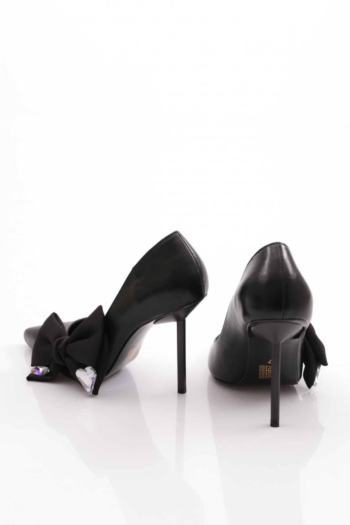 4545 Kadin Yani Kurdelali Topuklu Ayakkabi - Görsel 4