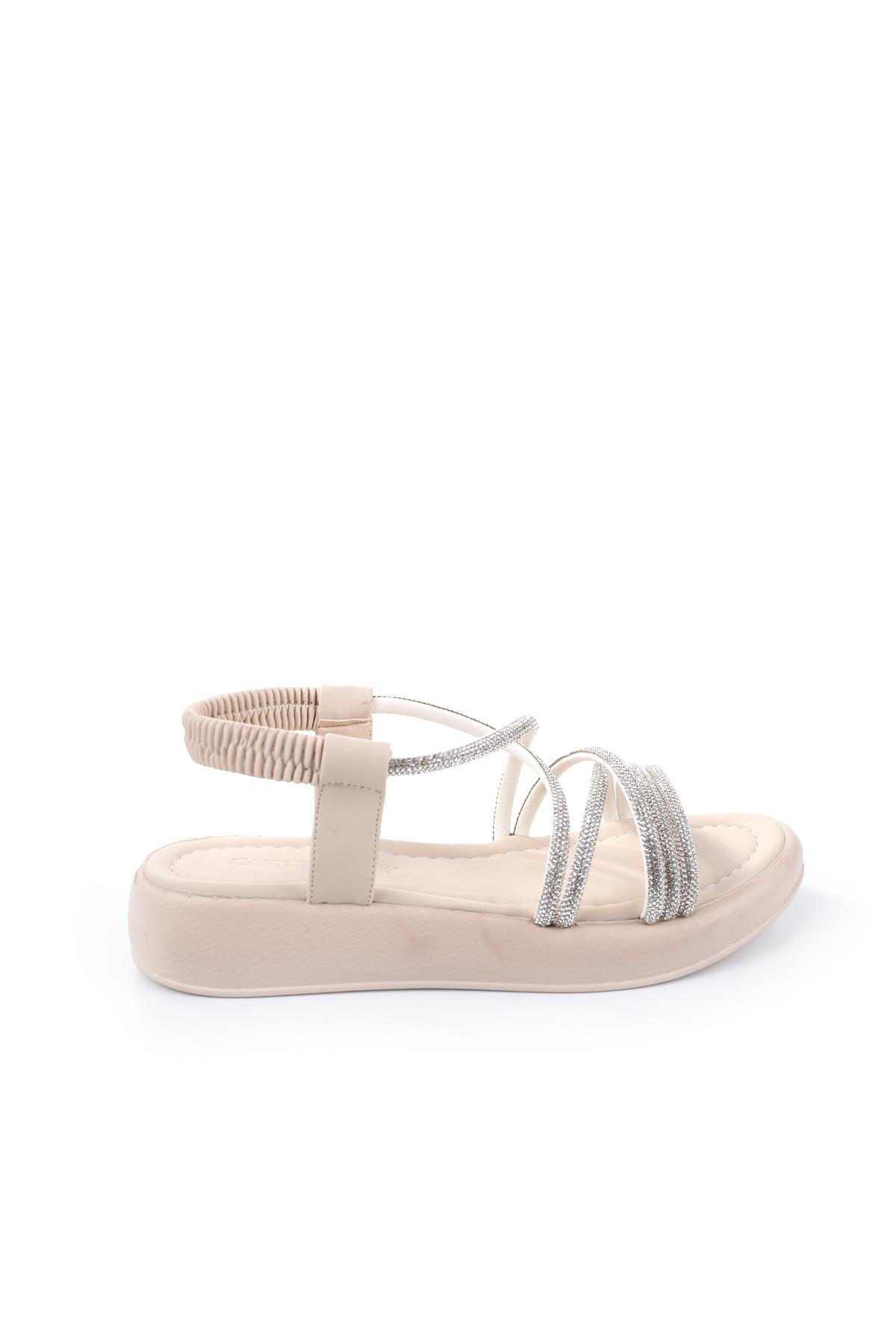 35250 Taş Detaylı Günlük Kadın Sandalet - Görsel 3