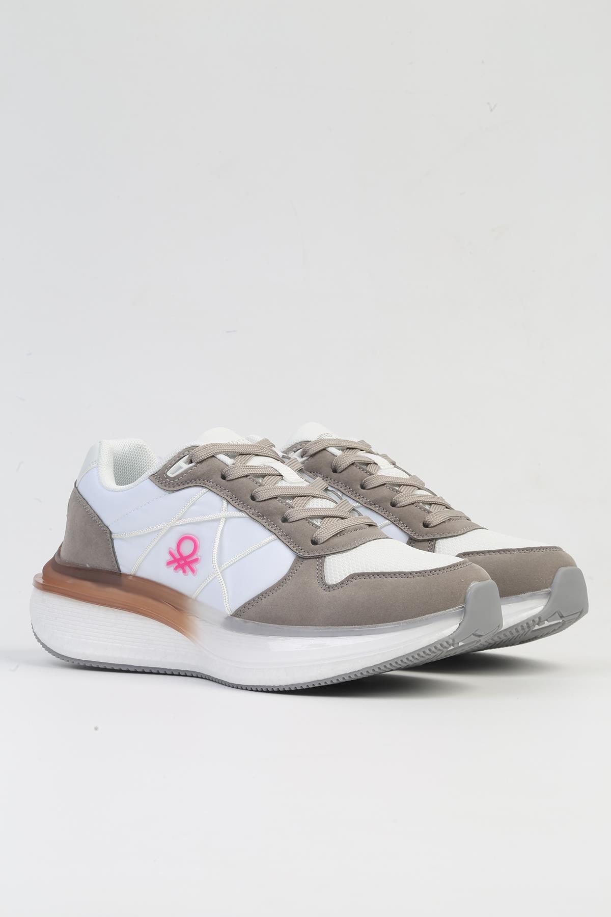 ® İTHAL Beyaz Gri Kadın Spor Ayakkabı BNI-10044 - Görsel 3