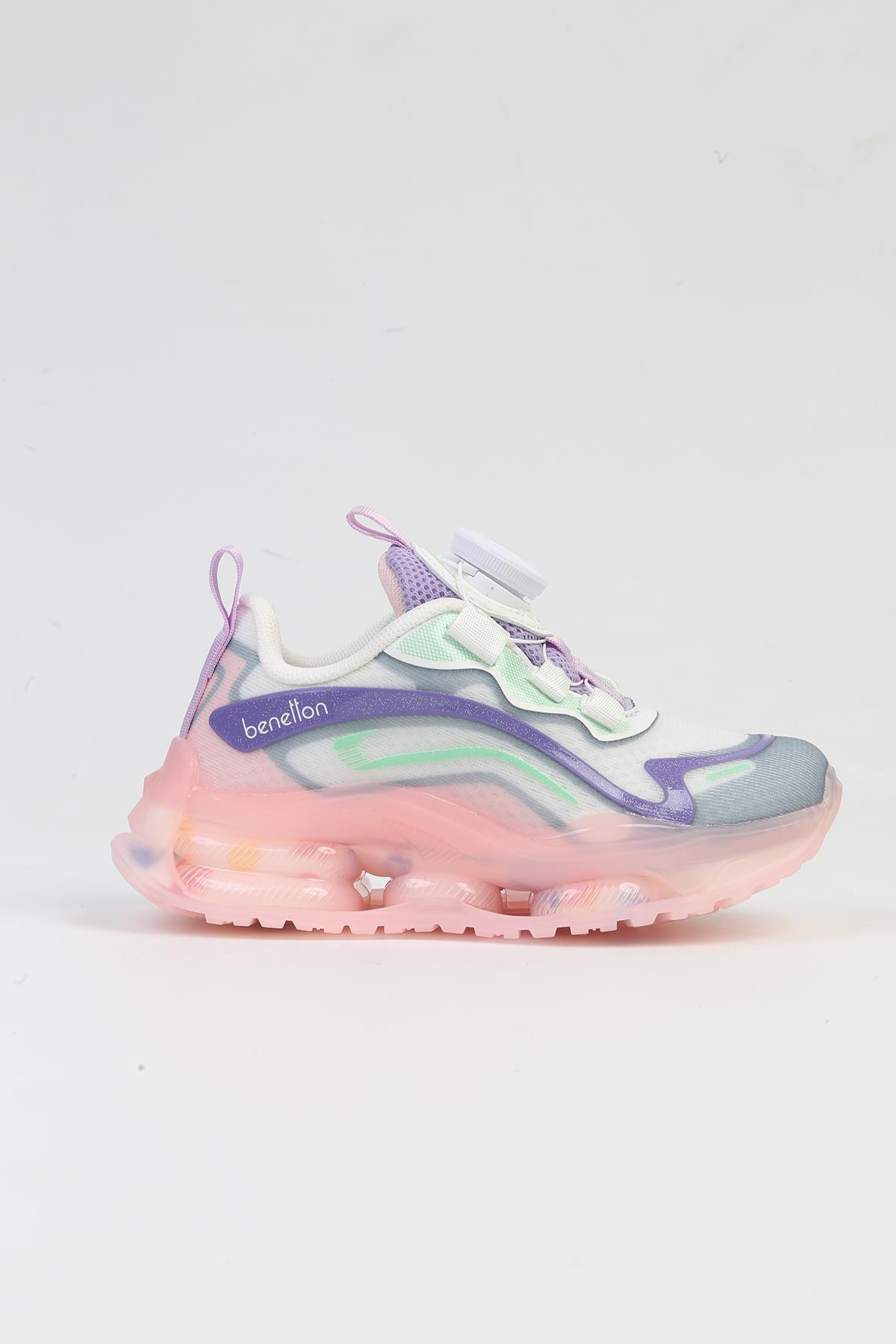 ® İTHAL Beyaz Pudra Çocuk Bağcık Mekanizmalı Spor Ayakkabı BNI-10017 - Görsel 2