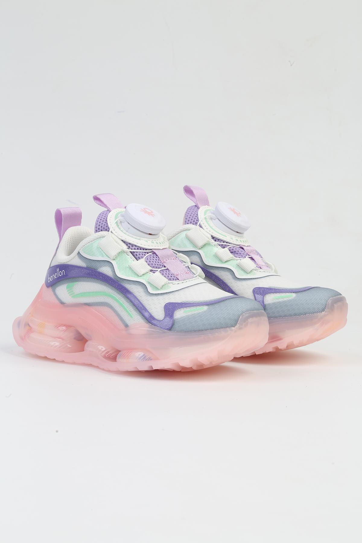 ® İTHAL Beyaz Pudra Çocuk Bağcık Mekanizmalı Spor Ayakkabı BNI-10017 - Görsel 4