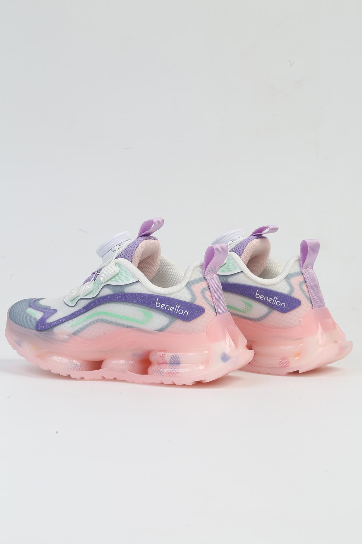 ® İTHAL Beyaz Pudra Çocuk Bağcık Mekanizmalı Spor Ayakkabı BNI-10017 - Görsel 5