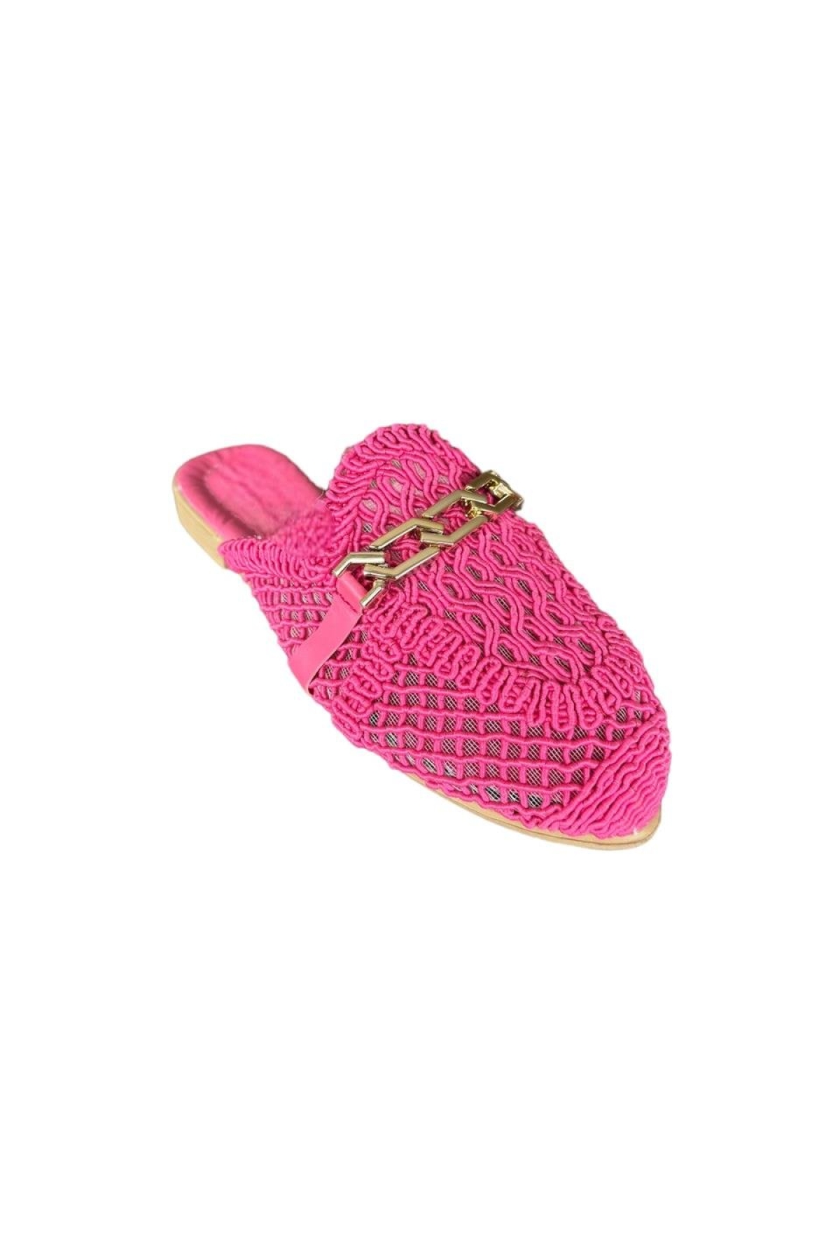 Kadın Zincir Detaylı Desenli Terlik PEMBE - Görsel 6