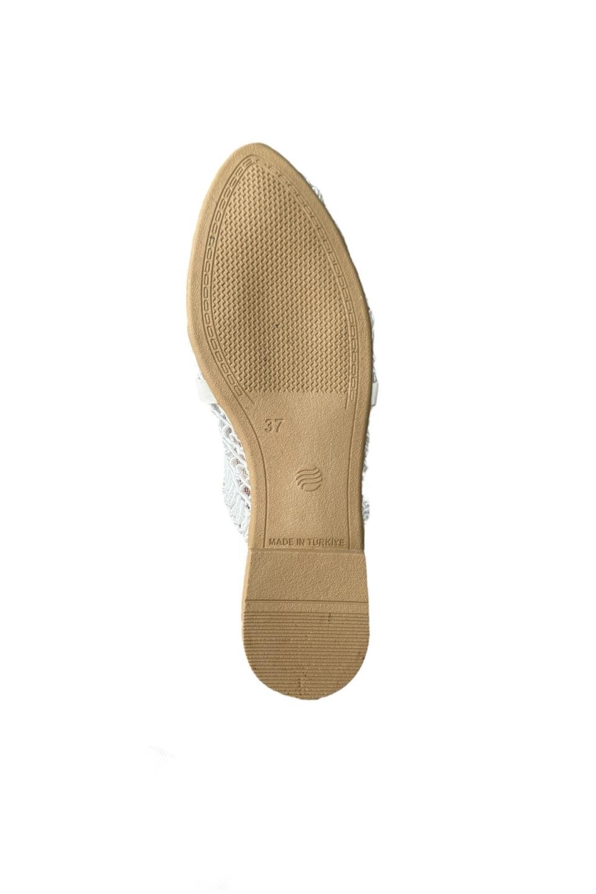 Kadın Zincir Detaylı Desenli Terlik BEYAZ - Görsel 5