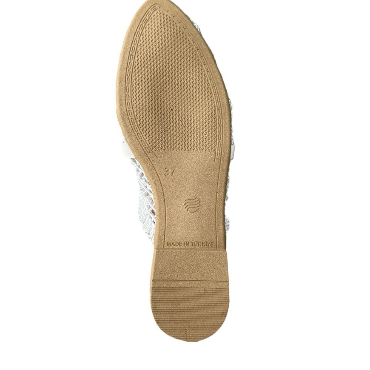 Kadın Zincir Detaylı Desenli Terlik BEYAZ - Görsel 6