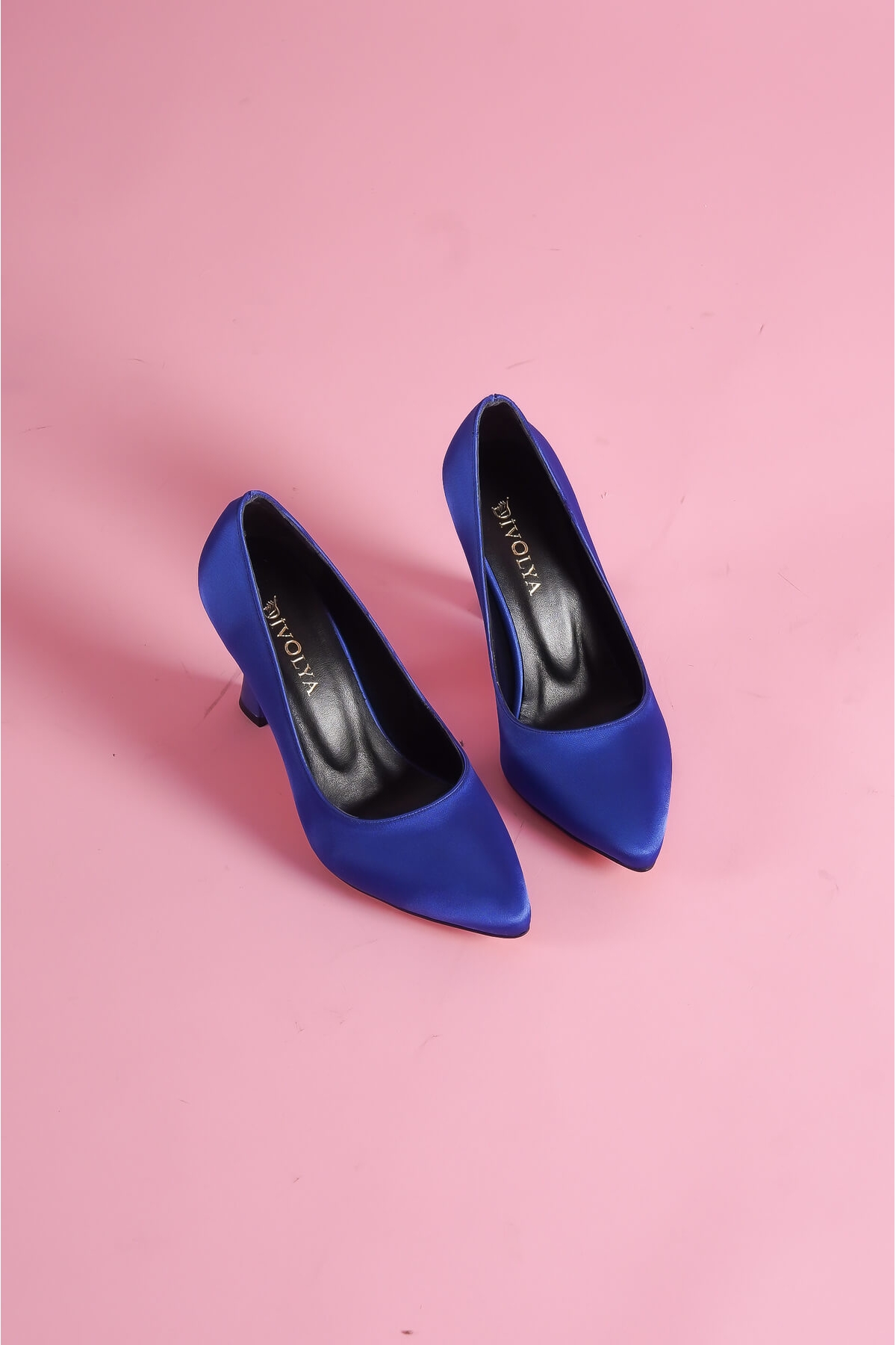 Vest Saks Mavi Saten Günlük Kullanım Stiletto - Görsel 5