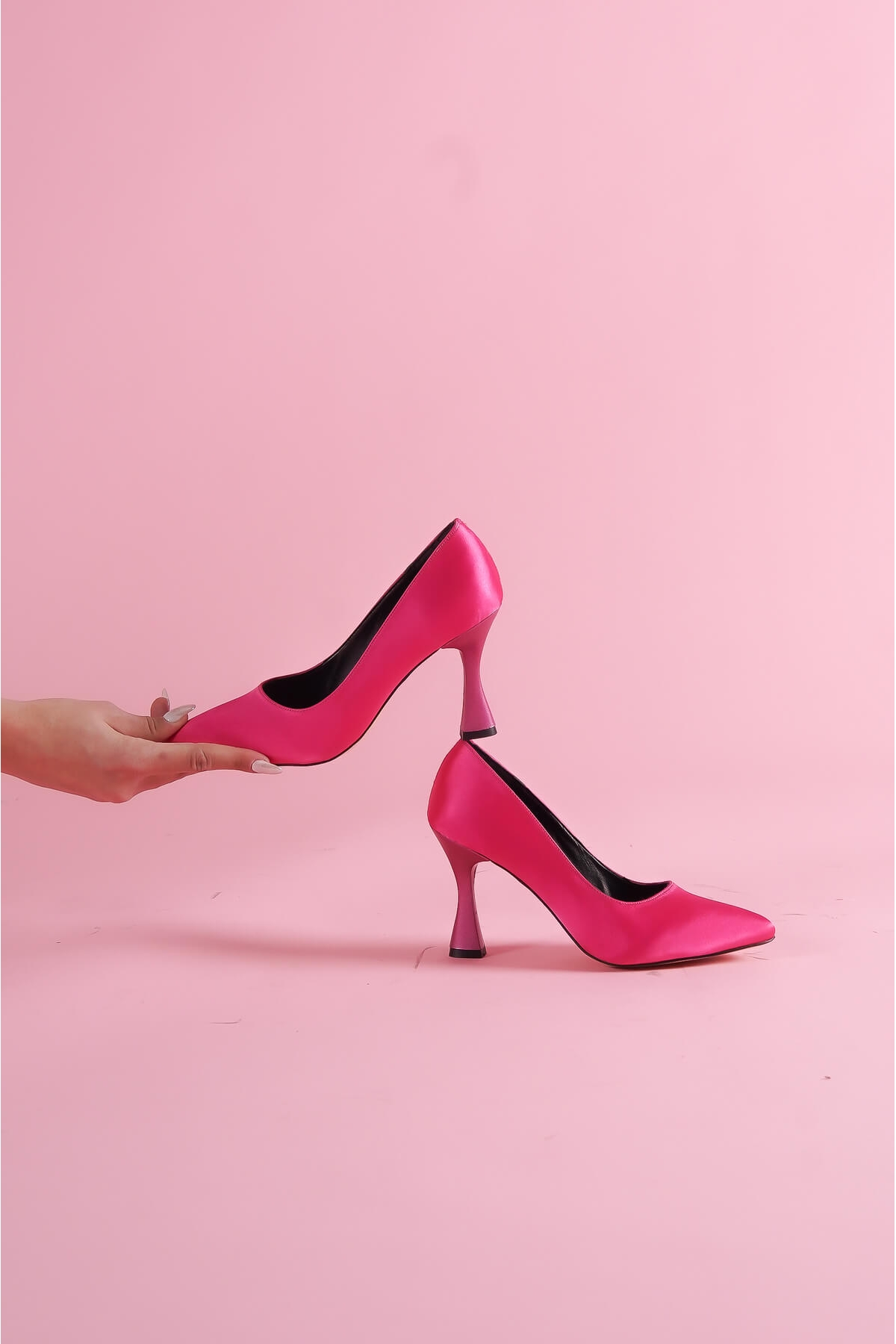 Vest Fuşya Saten Günlük Kullanım Stiletto - Görsel 5