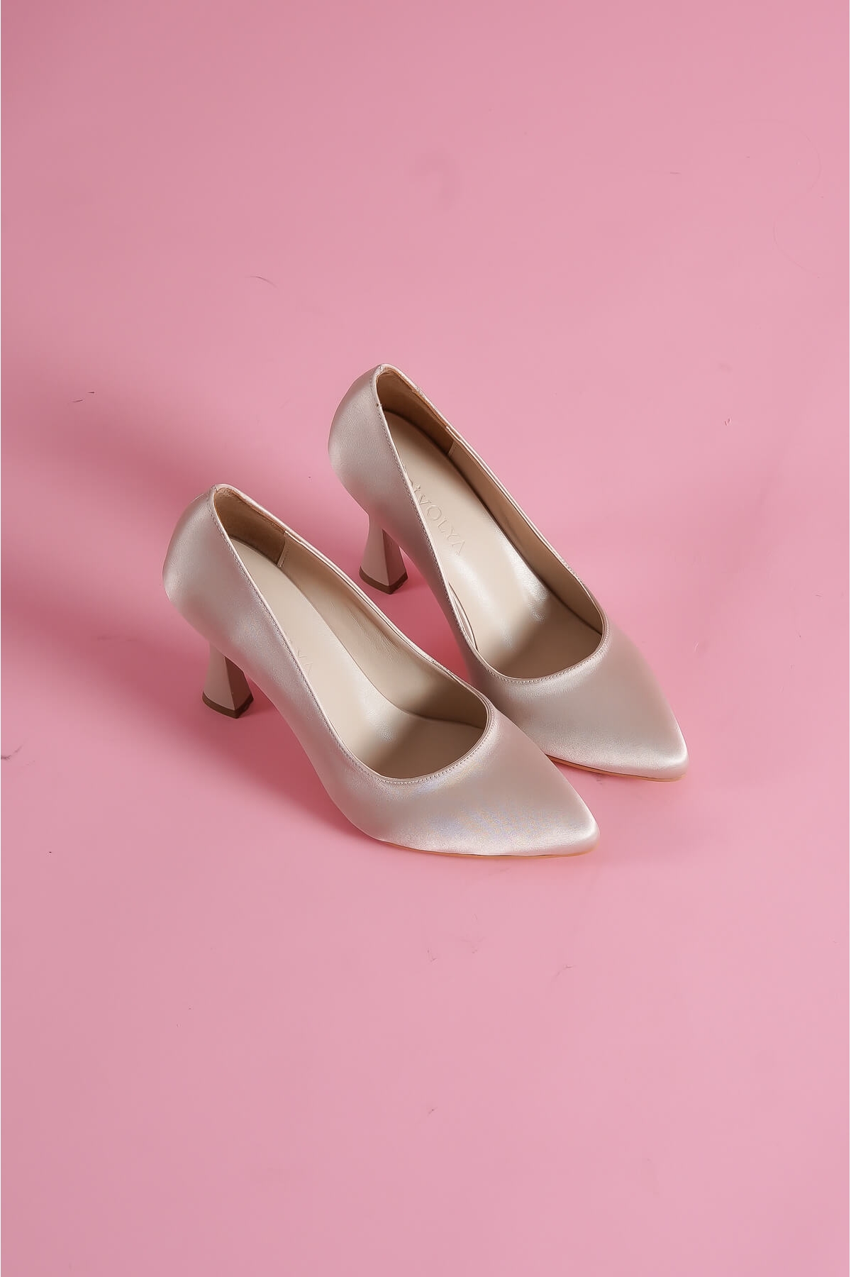 Vest Bej Saten Günlük Kullanım Stiletto - Görsel 2