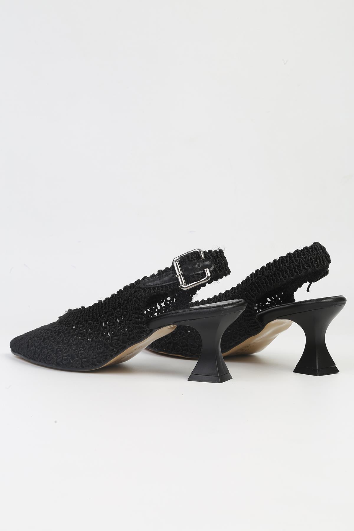 ® | PC-53081- 3959 Siyah-Kadın Kısa Topuklu Ayakkabı - Görsel 4